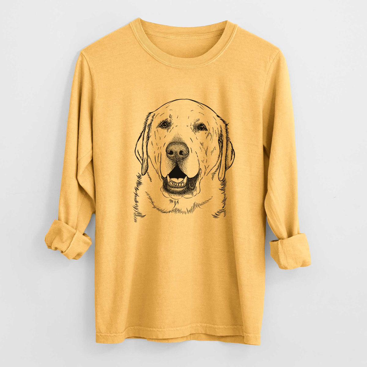 Bare Sparks the Labrador Retriever - Men's Heavyweight 100% Cotton Long Sleeve
