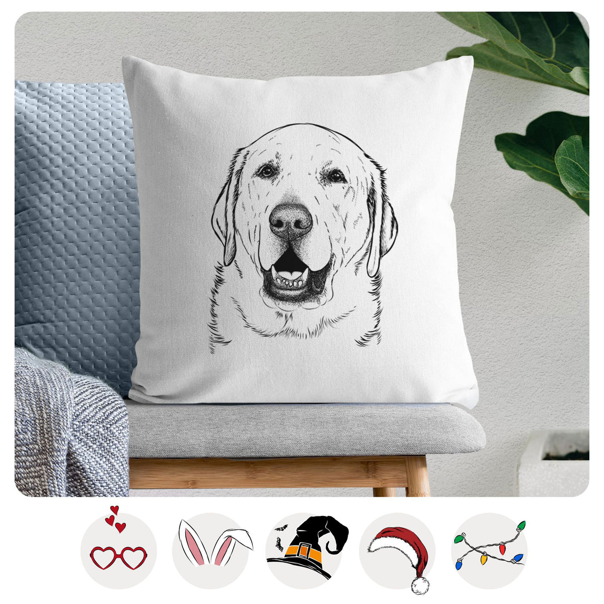 Sparks the Labrador Retriever - Throw Pillow Cover