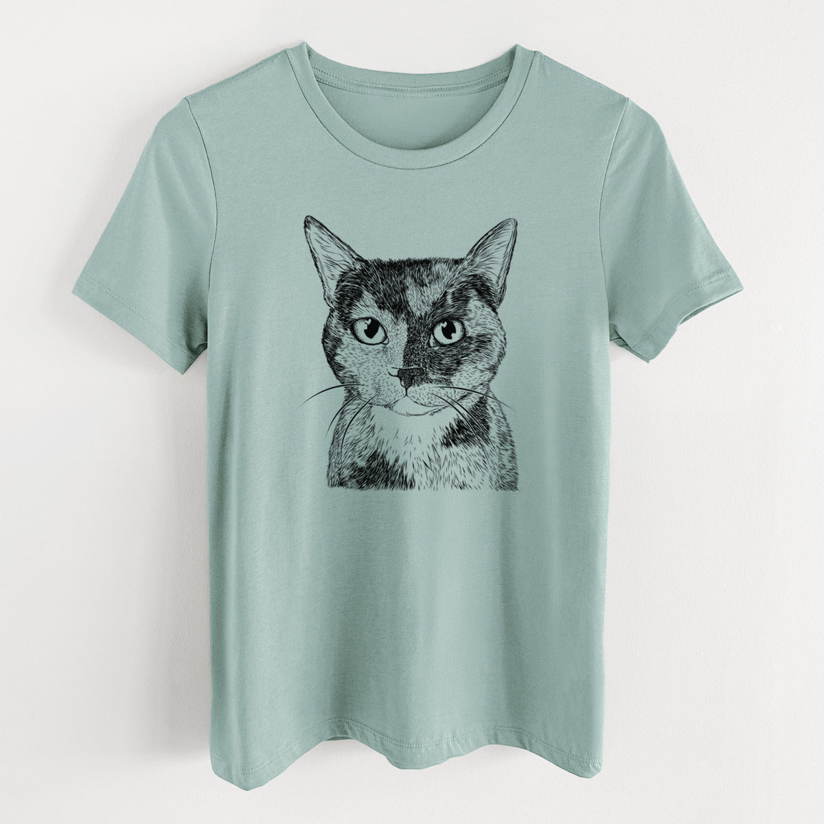 Bare Spooky Kitty the Tortoiseshell Cat - Women's Lightweight Relaxed Fit 100% Cotton Crewneck