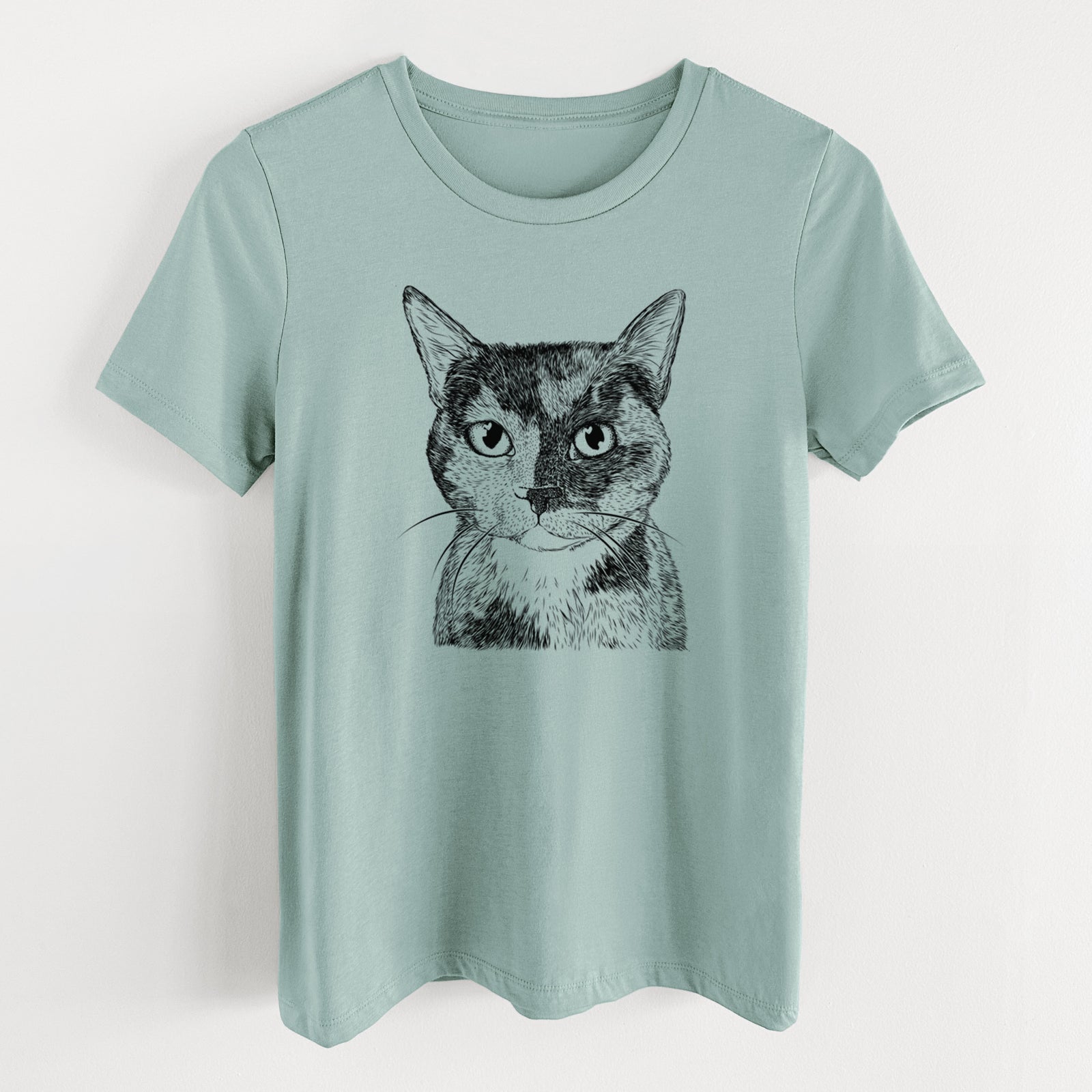 Bare Spooky Kitty the Tortoiseshell Cat - Women's Lightweight Relaxed Fit 100% Cotton Crewneck