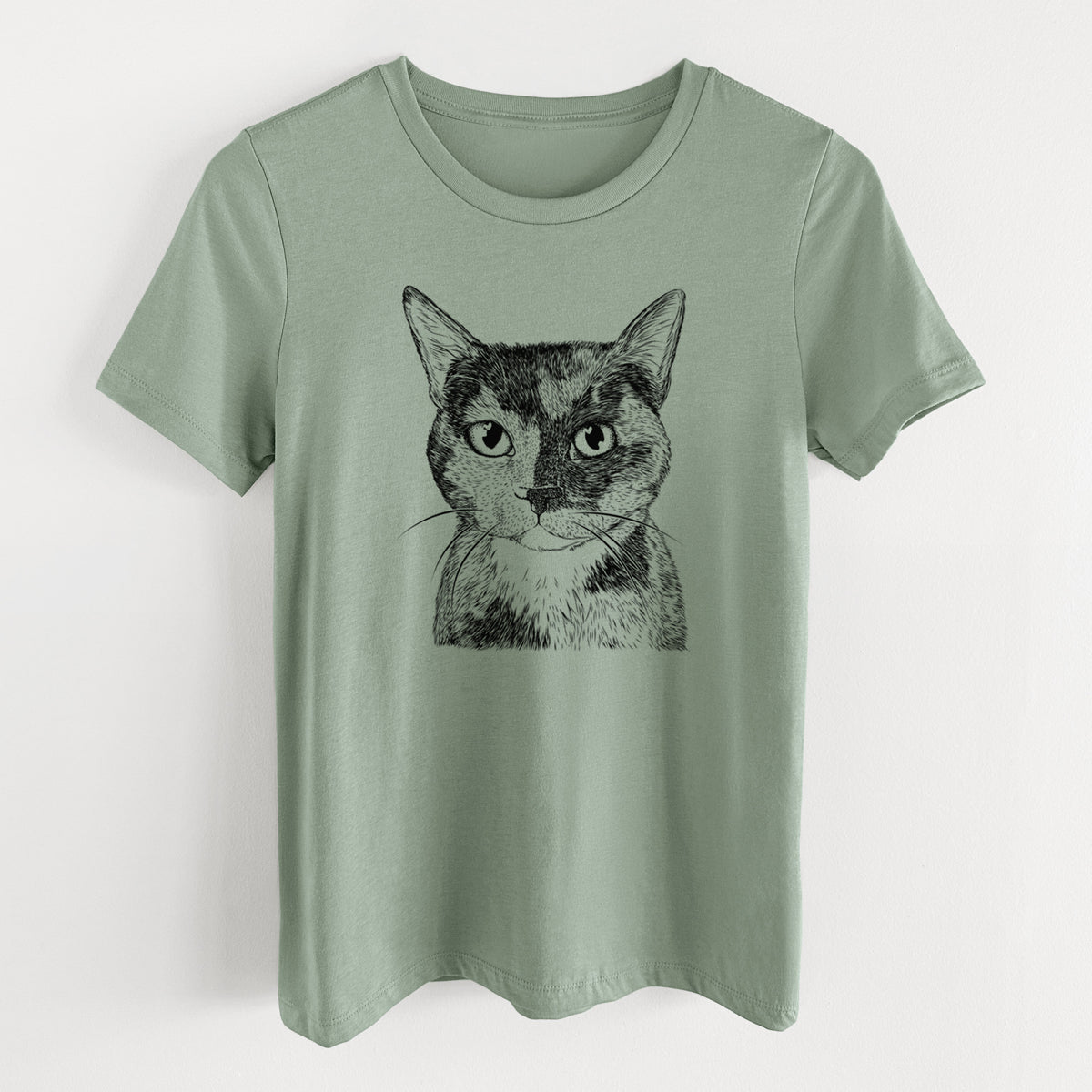 Bare Spooky Kitty the Tortoiseshell Cat - Women's Lightweight Relaxed Fit 100% Cotton Crewneck