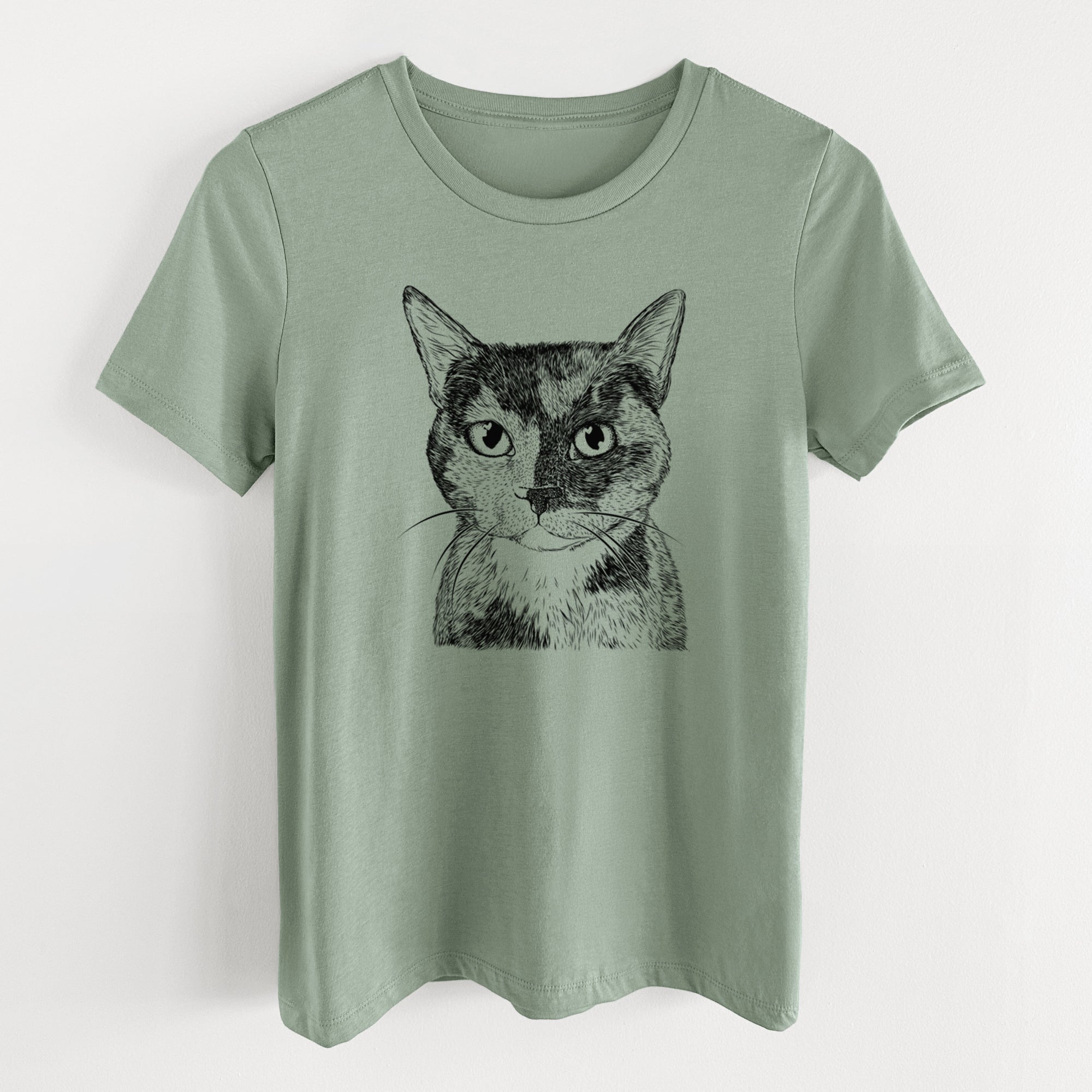 Bare Spooky Kitty the Tortoiseshell Cat - Women's Lightweight Relaxed Fit 100% Cotton Crewneck