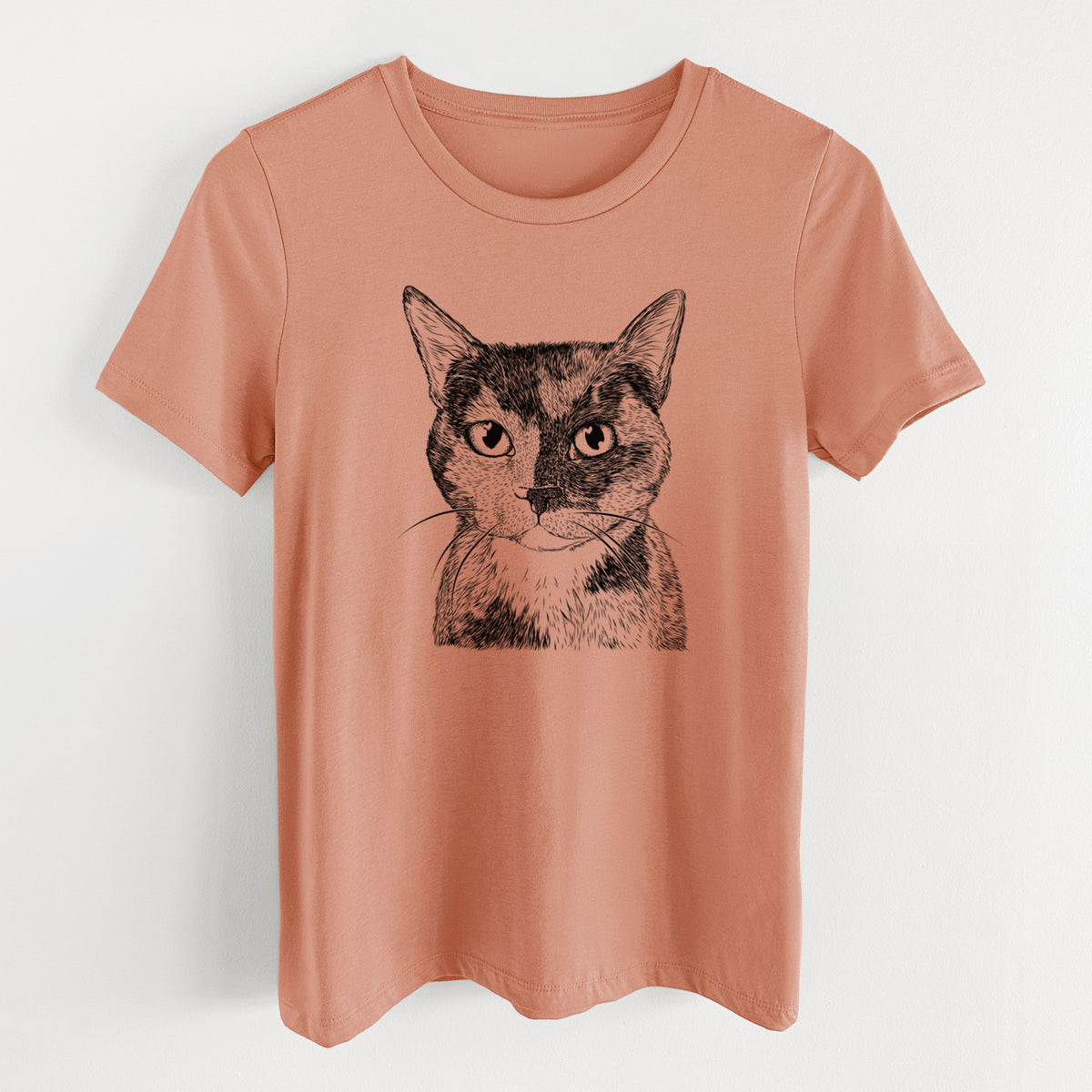 Bare Spooky Kitty the Tortoiseshell Cat - Women's Lightweight Relaxed Fit 100% Cotton Crewneck