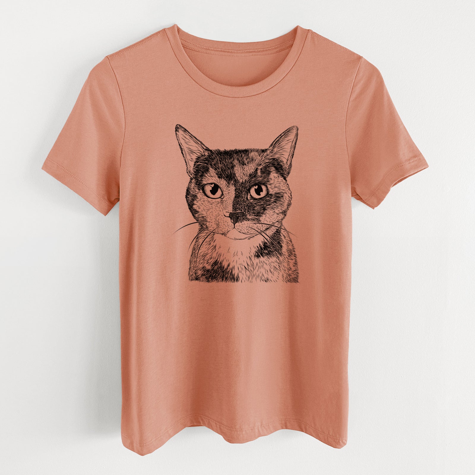 Bare Spooky Kitty the Tortoiseshell Cat - Women's Lightweight Relaxed Fit 100% Cotton Crewneck