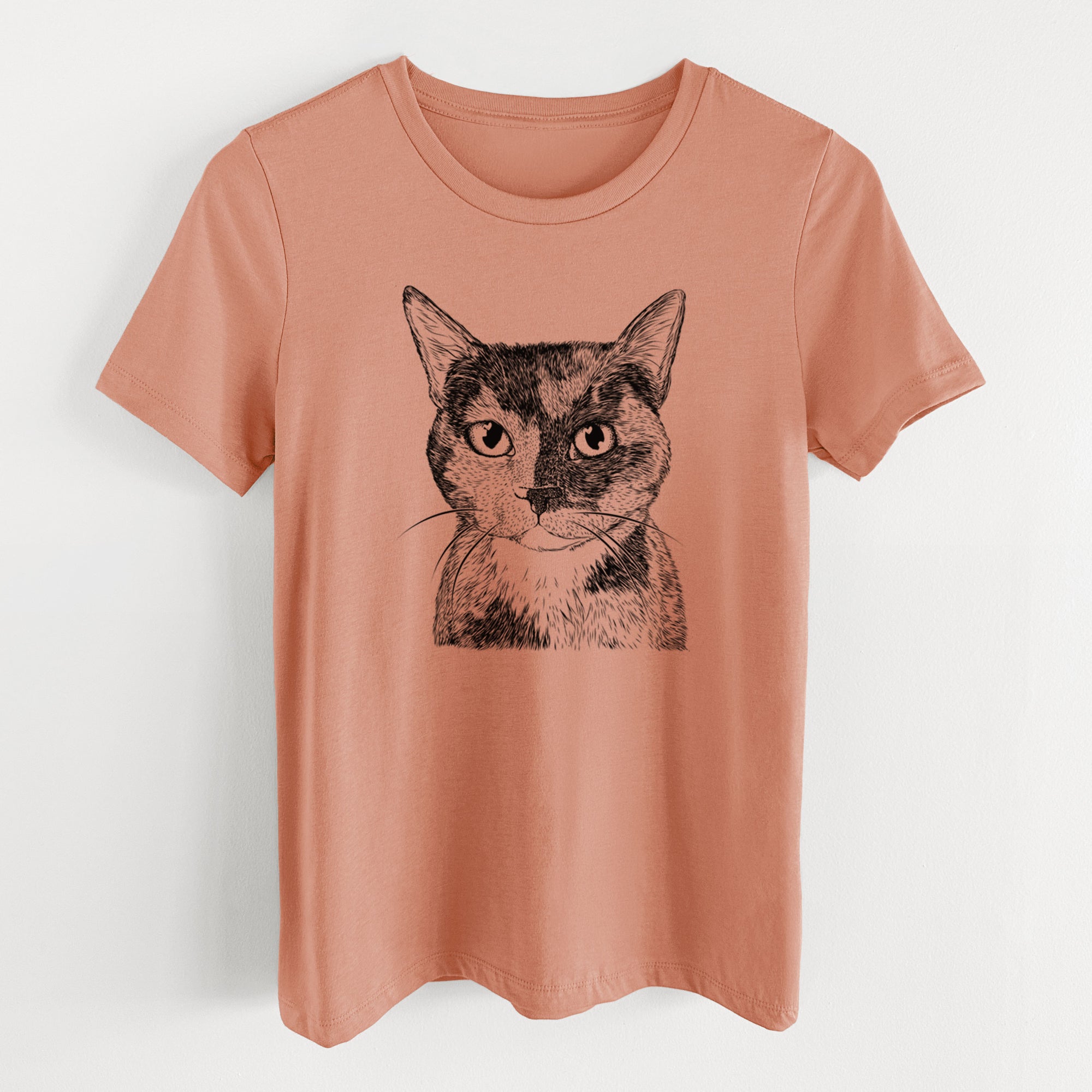 Bare Spooky Kitty the Tortoiseshell Cat - Women's Lightweight Relaxed Fit 100% Cotton Crewneck