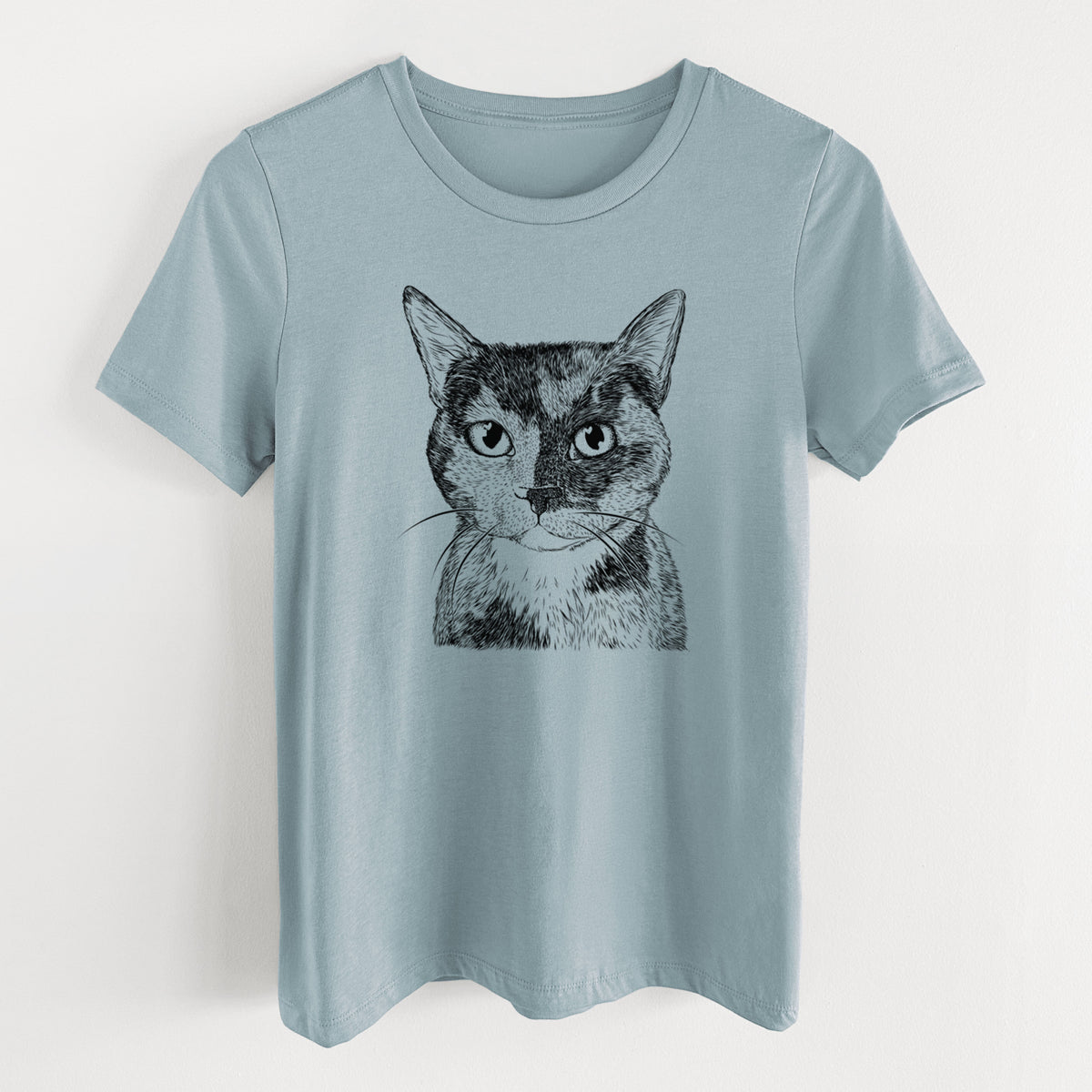 Bare Spooky Kitty the Tortoiseshell Cat - Women's Lightweight Relaxed Fit 100% Cotton Crewneck