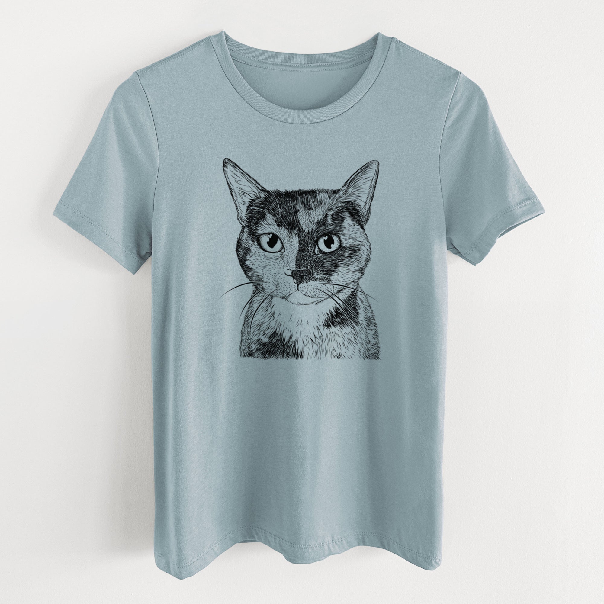 Bare Spooky Kitty the Tortoiseshell Cat - Women's Lightweight Relaxed Fit 100% Cotton Crewneck