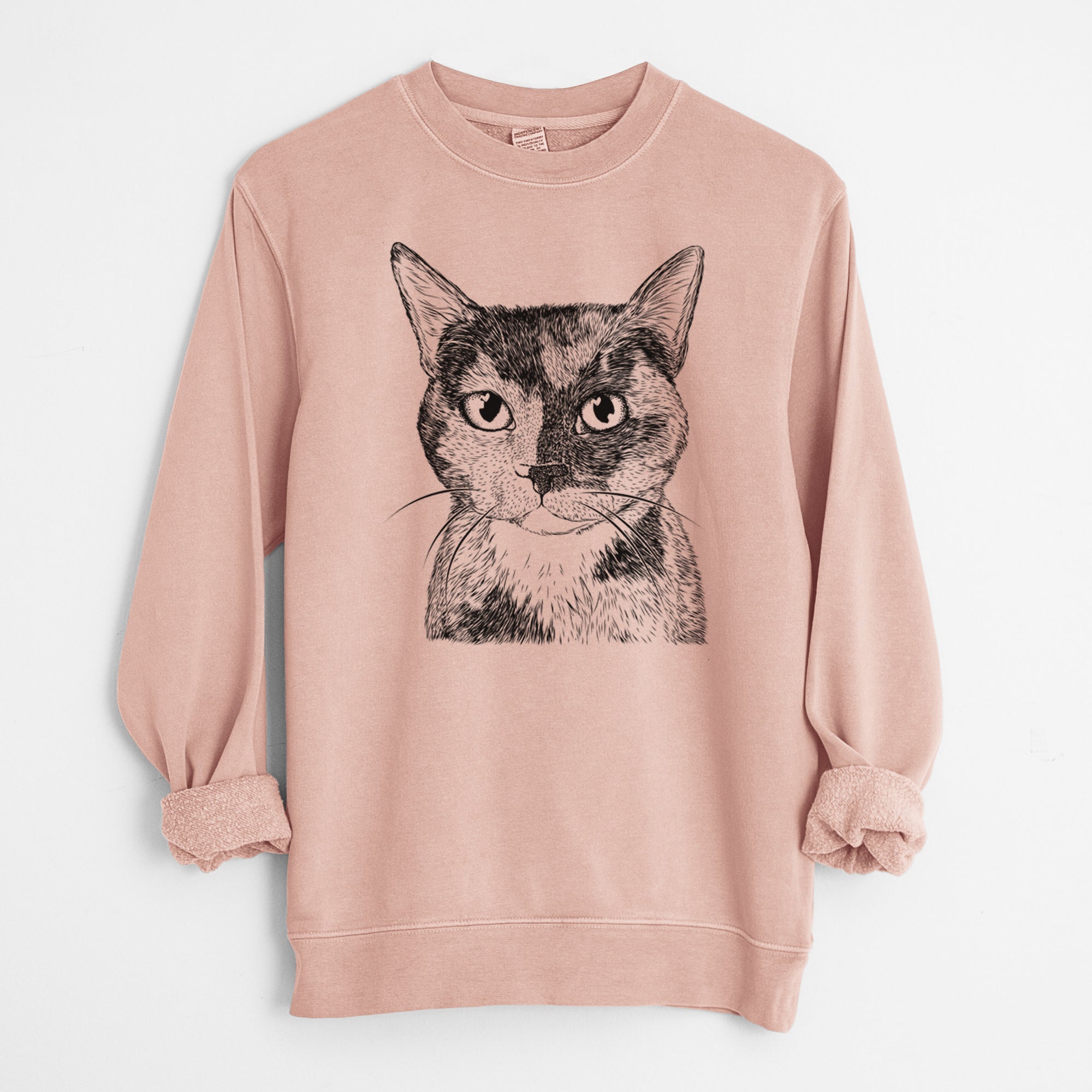 Bare Spooky Kitty the Tortoiseshell Cat - Unisex Pigment Dyed Crew Sweatshirt