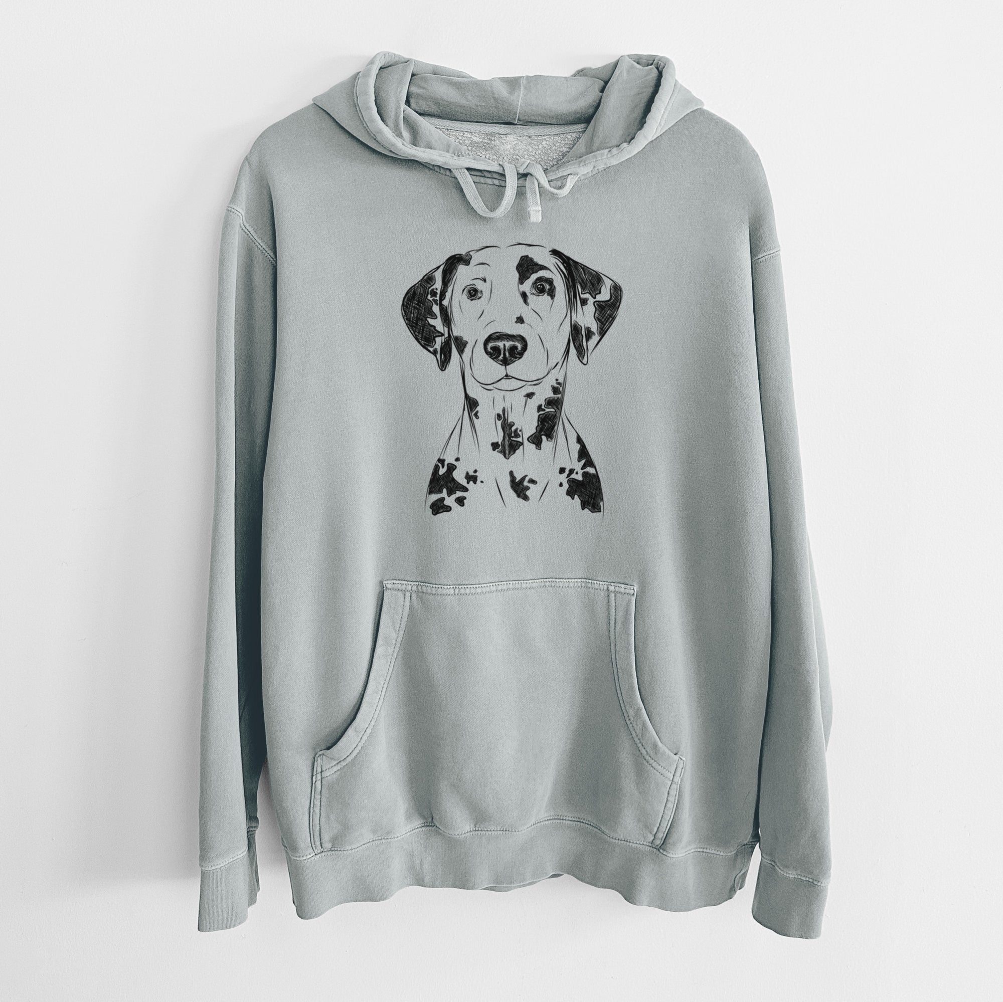 Bare Spot the Dalmatian - Unisex Pigment Dyed Hoodie