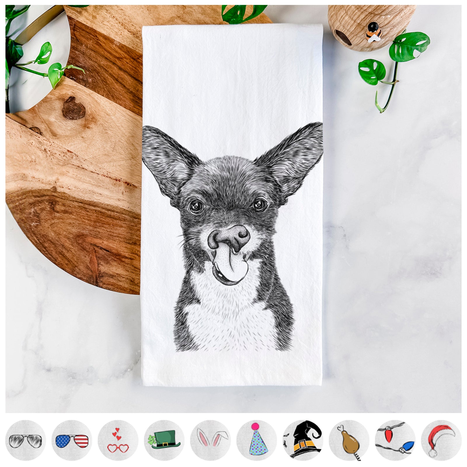 Sprout the Chihuahua Mix Tea Towel