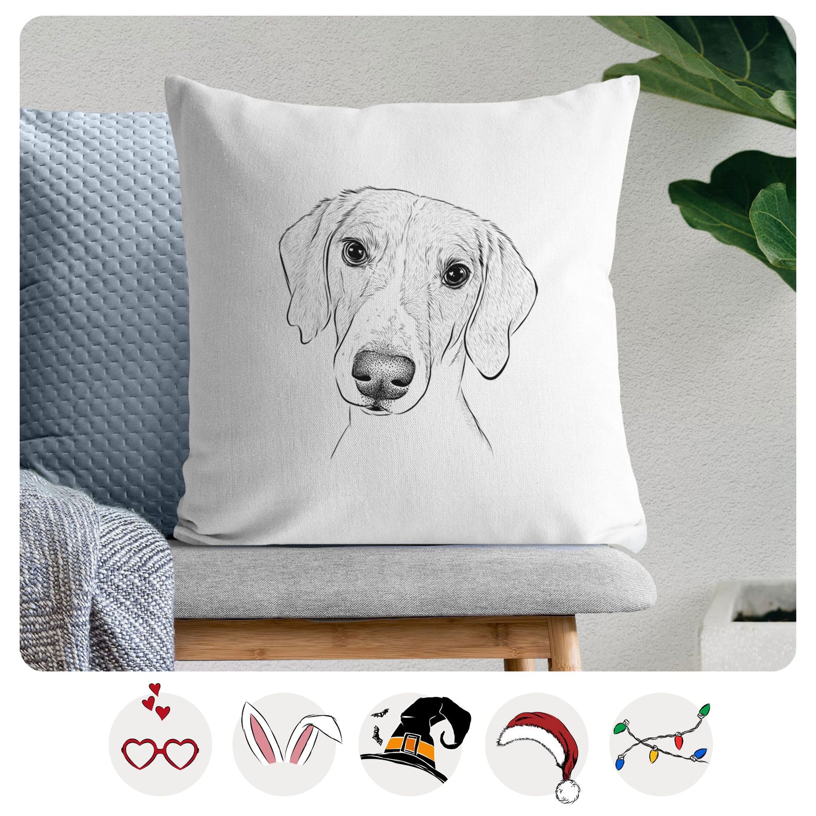 Stanley the Foxhound - Throw Pillow Cover