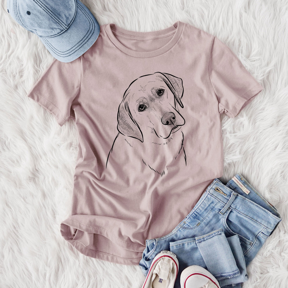 Bare Stella the Yellow Lab - Women's Lightweight Relaxed Fit 100% Cotton Crewneck