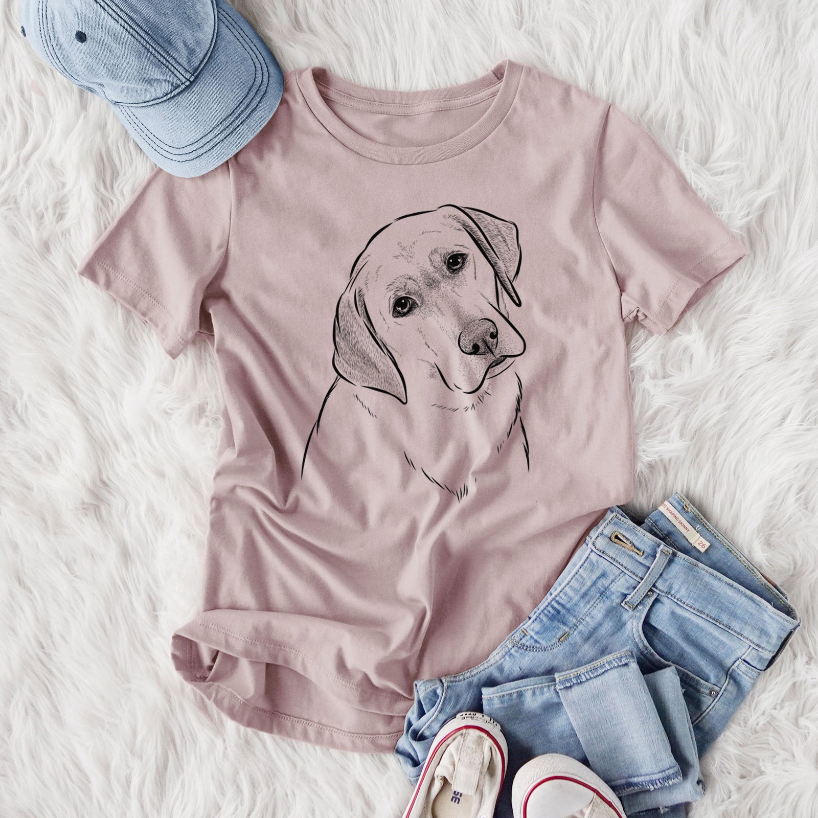 Bare Stella the Yellow Lab - Women's Lightweight Relaxed Fit 100% Cotton Crewneck