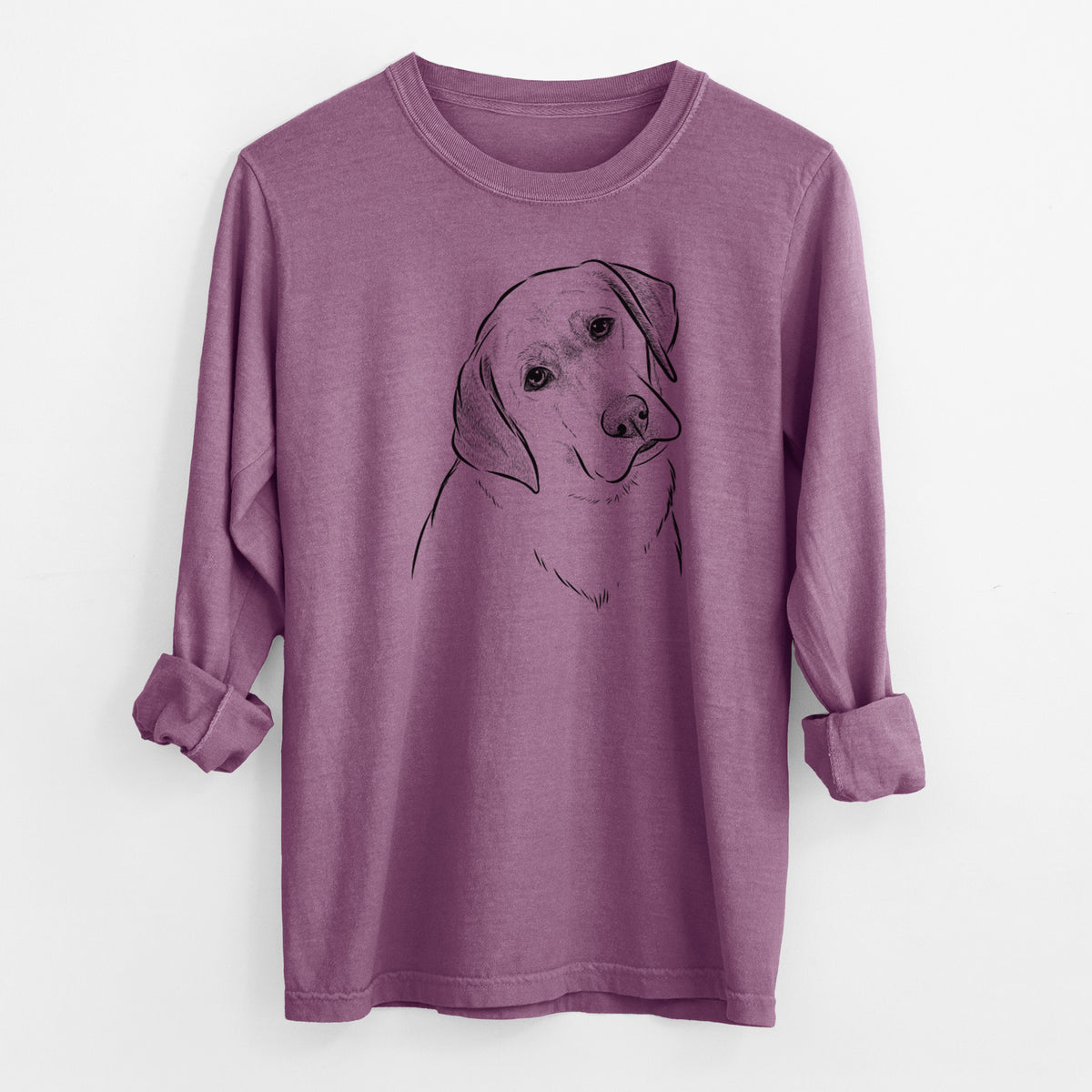 Bare Stella the Yellow Lab - Men's Heavyweight 100% Cotton Long Sleeve