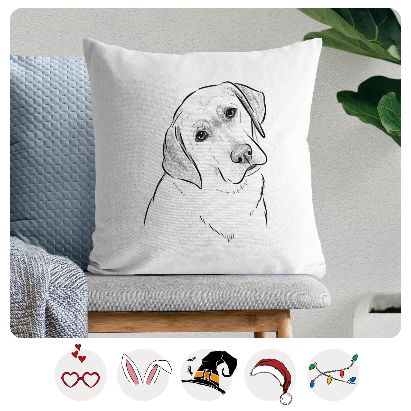 Stella the Yellow Lab - Throw Pillow Cover