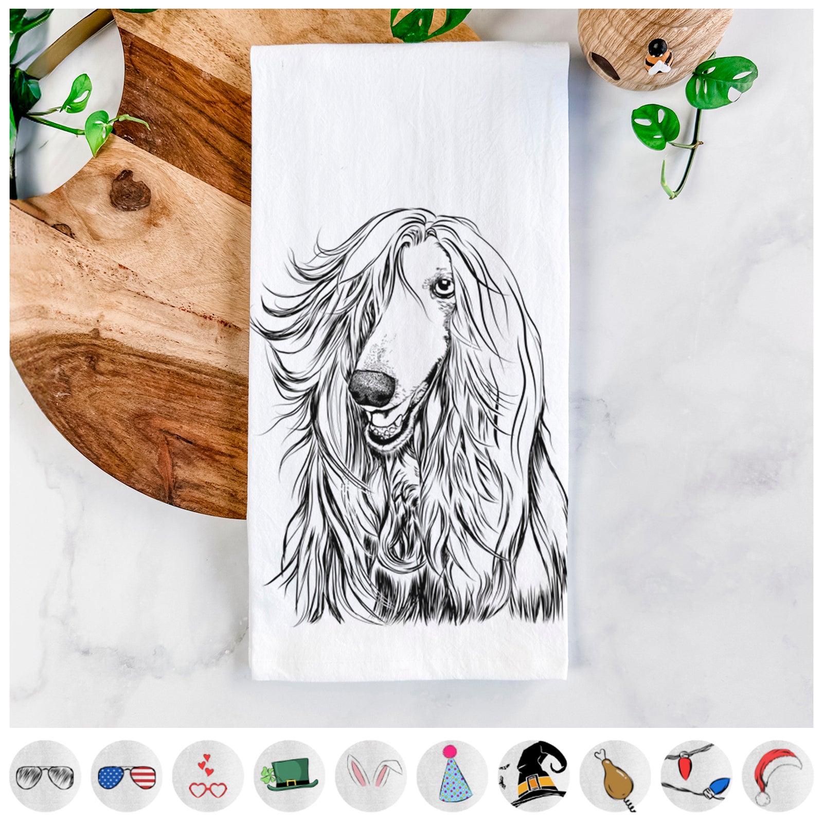 Sterling the Afghan Hound Tea Towel