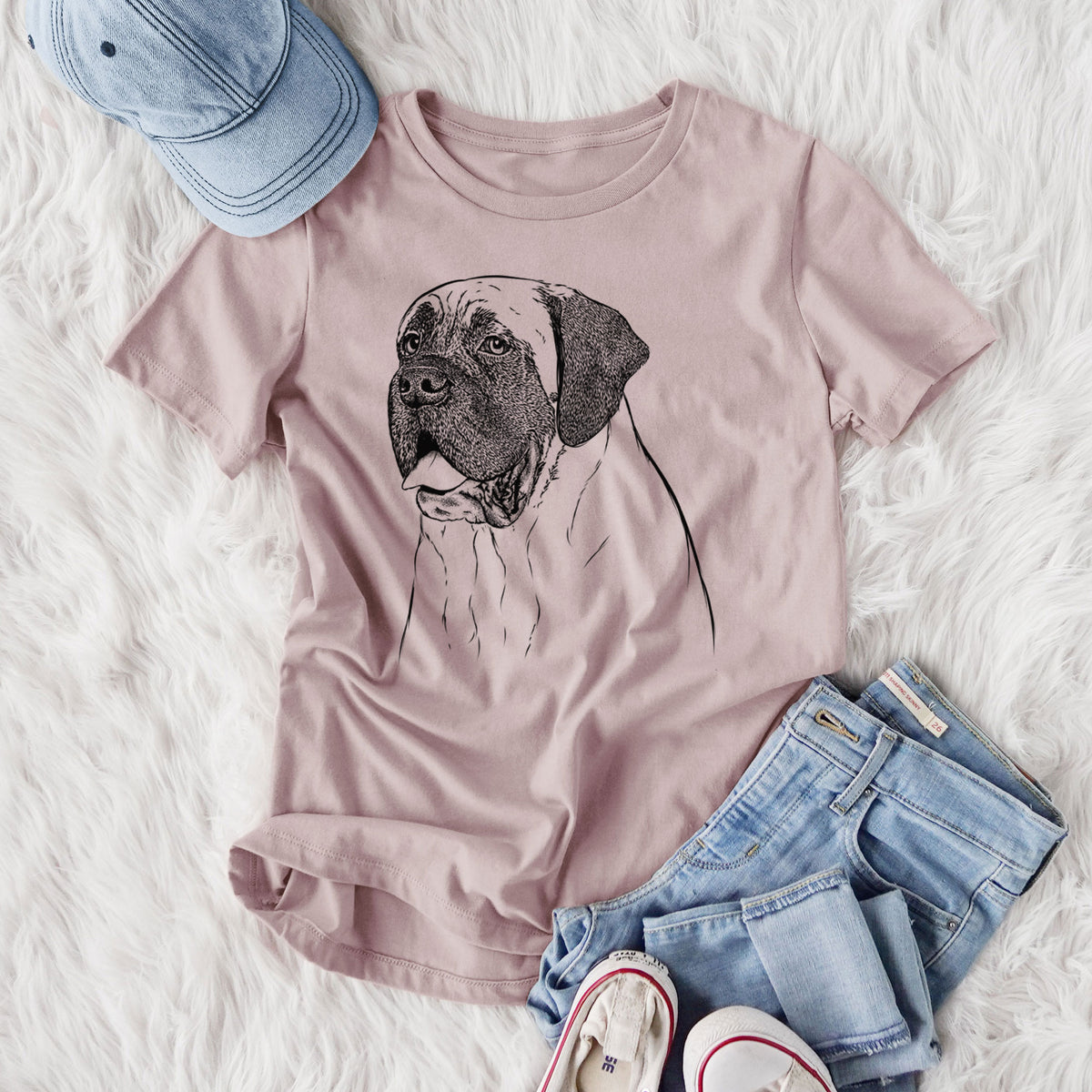 Bare Sterling the English Mastiff - Women's Lightweight Relaxed Fit 100% Cotton Crewneck