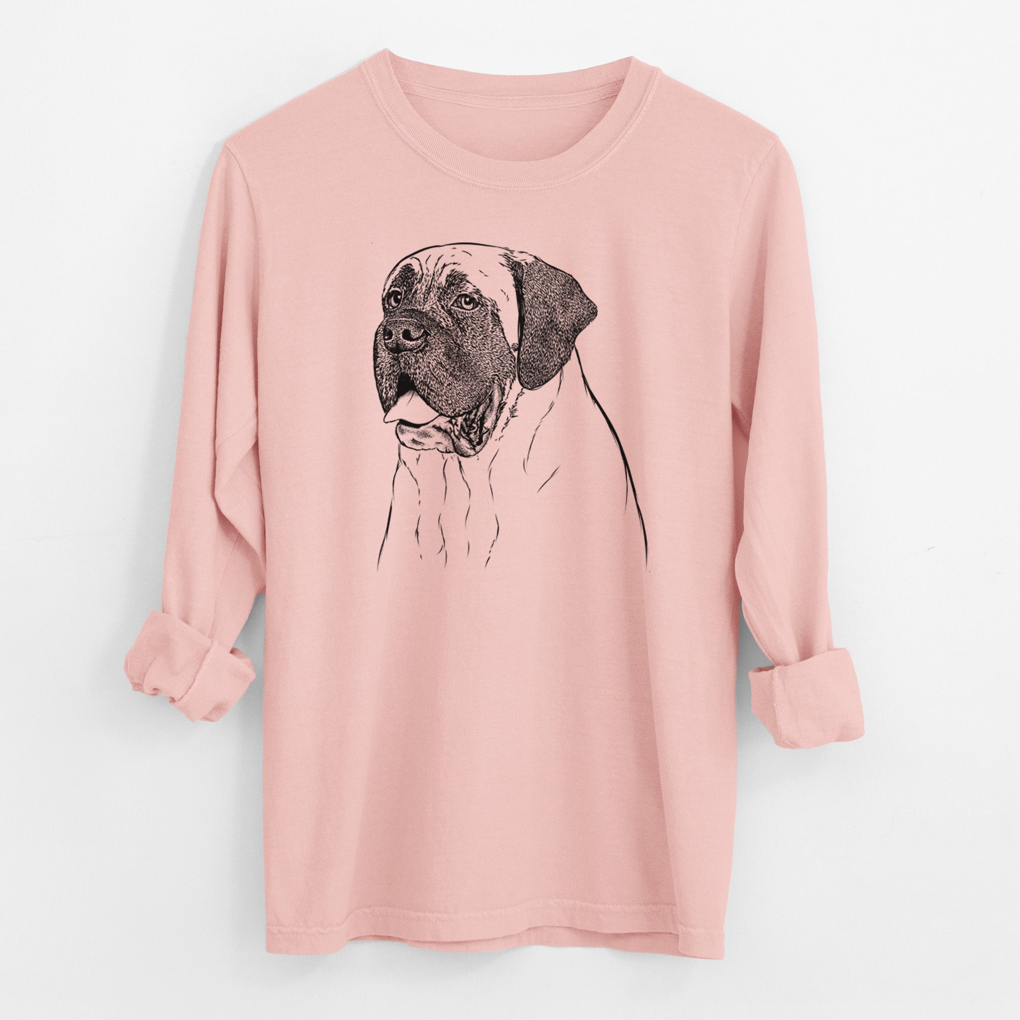 Bare Sterling the English Mastiff - Men's Heavyweight 100% Cotton Long Sleeve