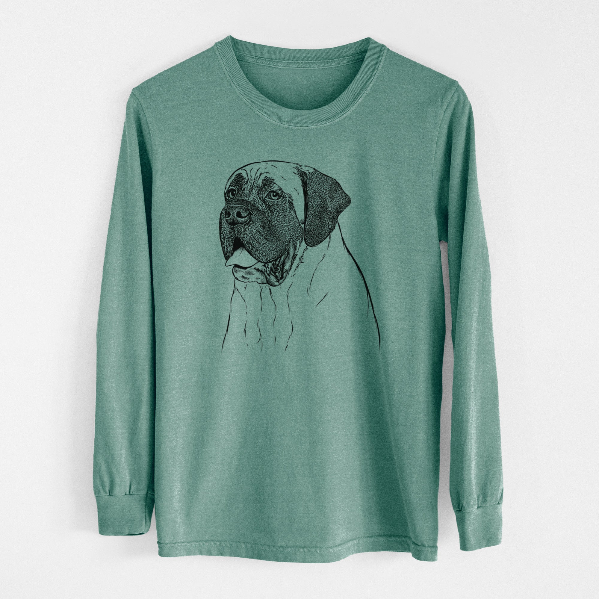 Bare Sterling the English Mastiff - Men's Heavyweight 100% Cotton Long Sleeve