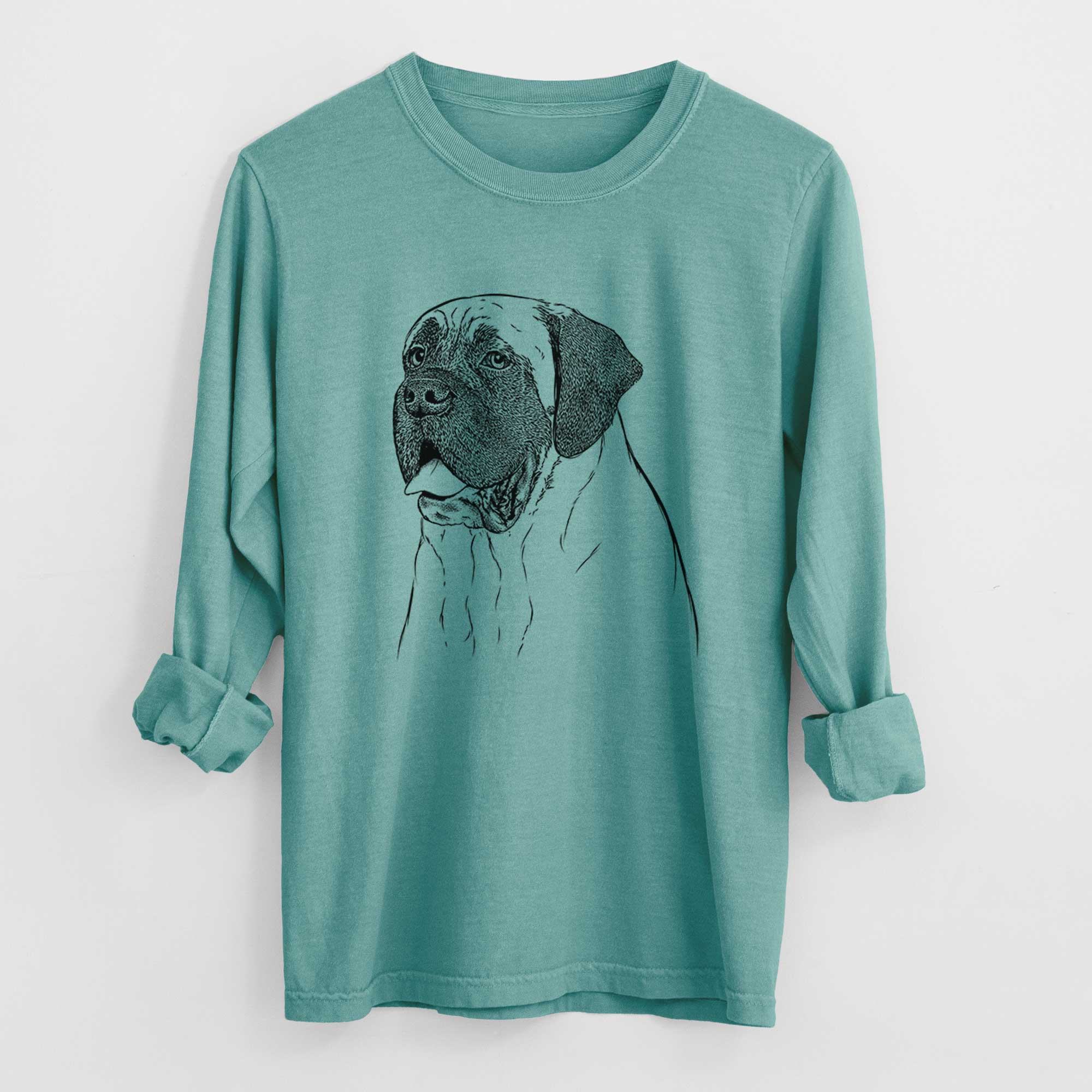 Bare Sterling the English Mastiff - Men's Heavyweight 100% Cotton Long Sleeve