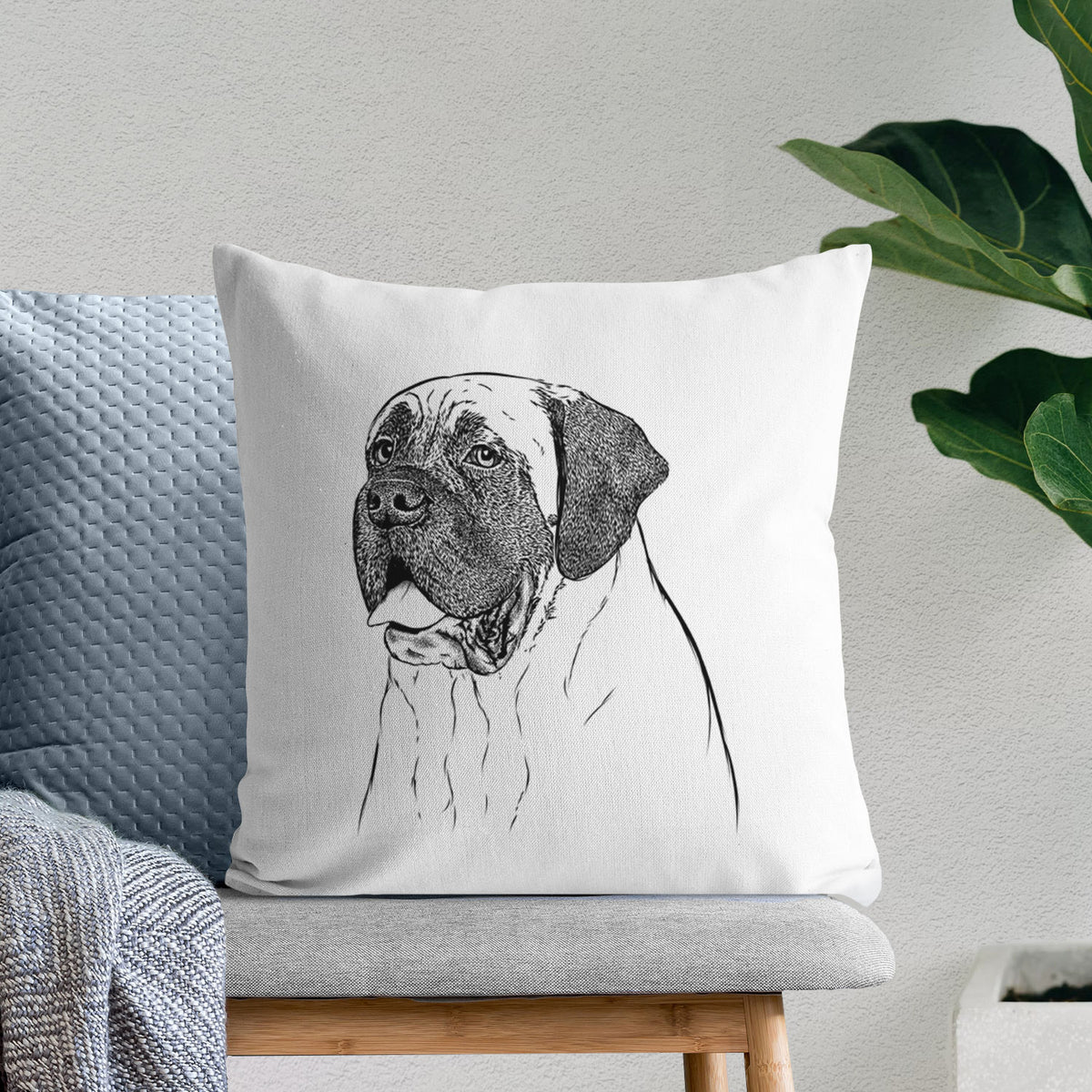 Sterling the English Mastiff - Throw Pillow Cover