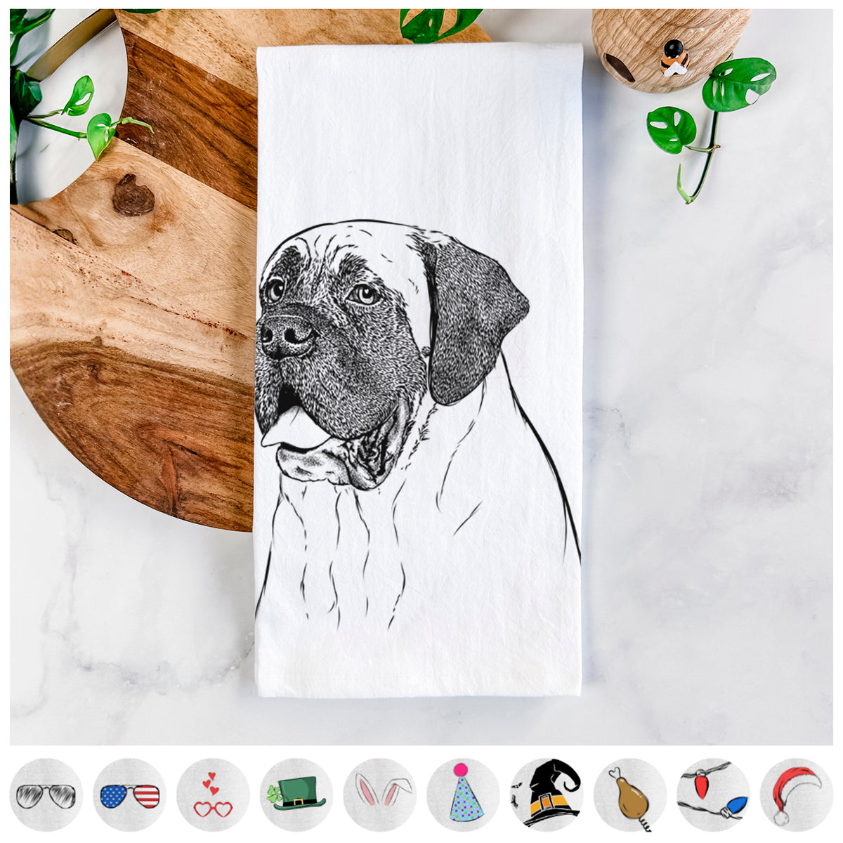 Sterling the English Mastiff Tea Towel