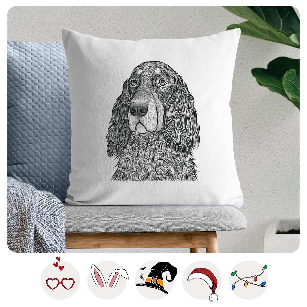 Stormy the Gordon Setter - Throw Pillow Cover