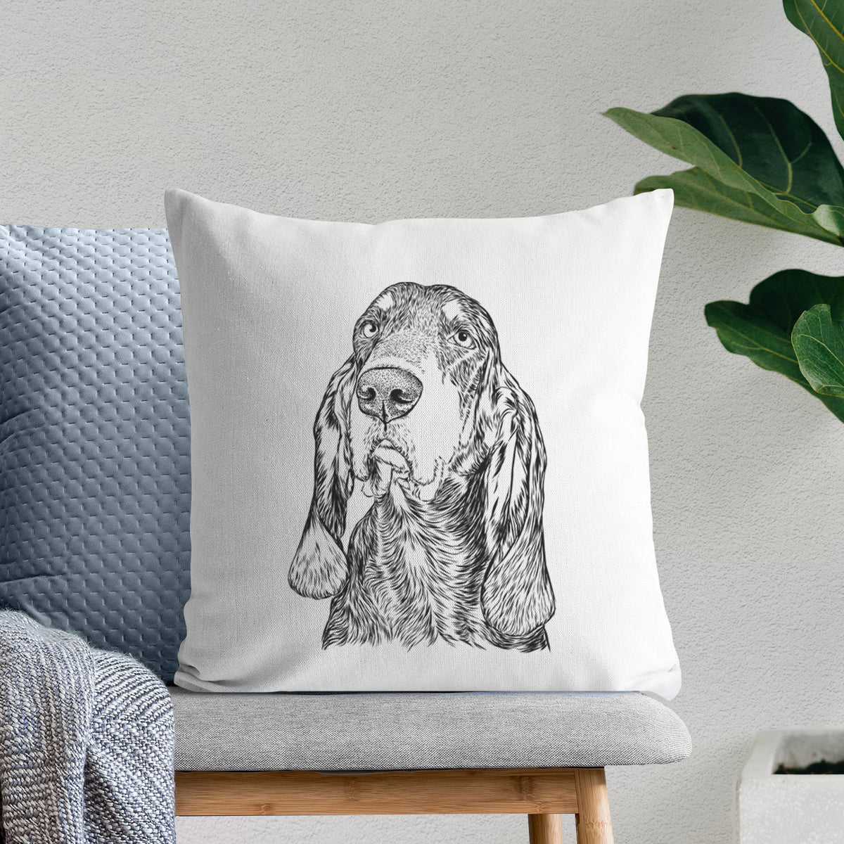 Stu the Black and Tan Coonhound - Throw Pillow Cover