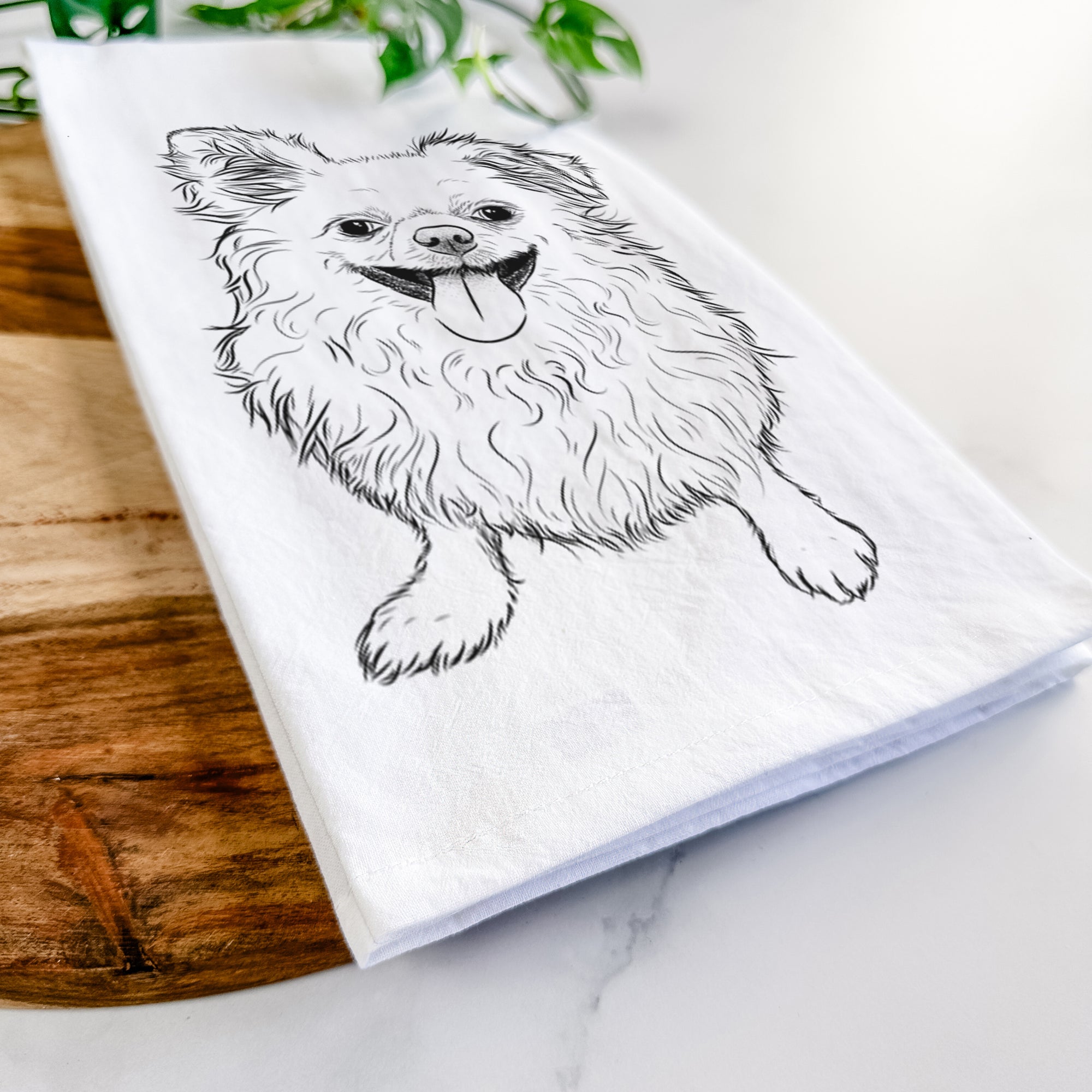 Stuart the Longhaired Chihuahua Tea Towel