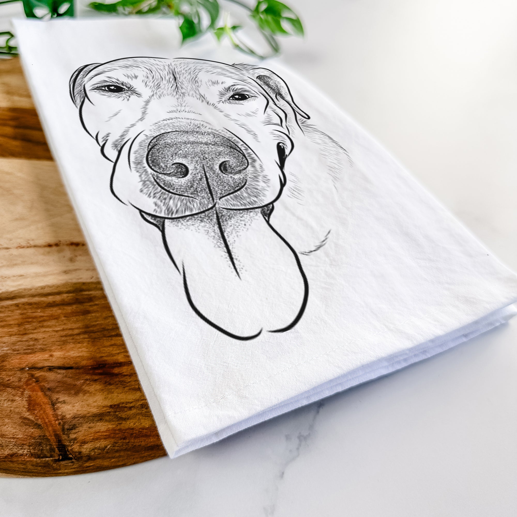 Sugar the Staffordshire Terrier Mix Tea Towel