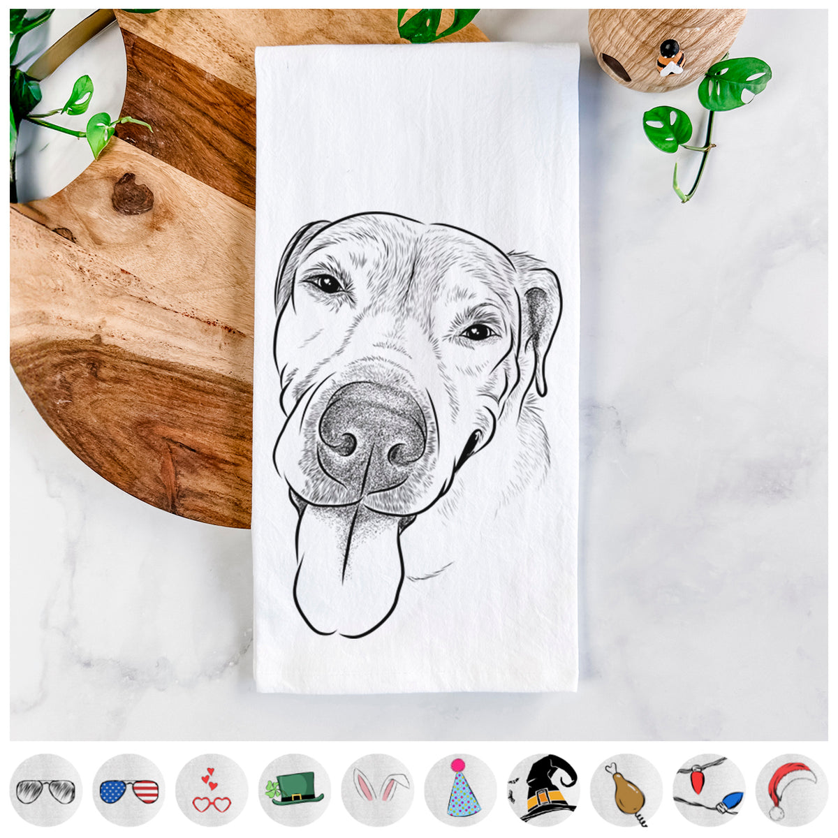 Sugar the Staffordshire Terrier Mix Tea Towel