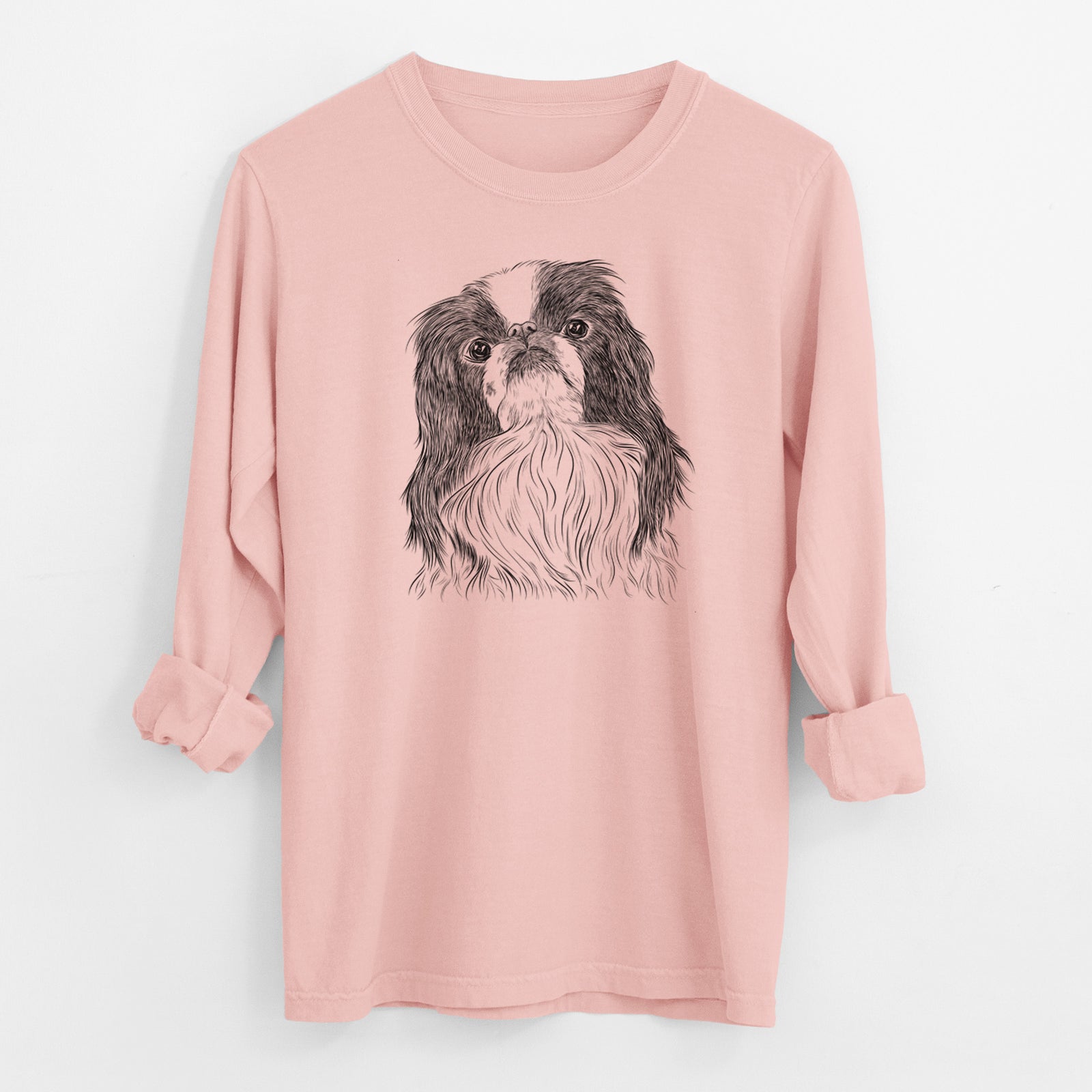 Bare Suki the Japanese Chin - Men's Heavyweight 100% Cotton Long Sleeve