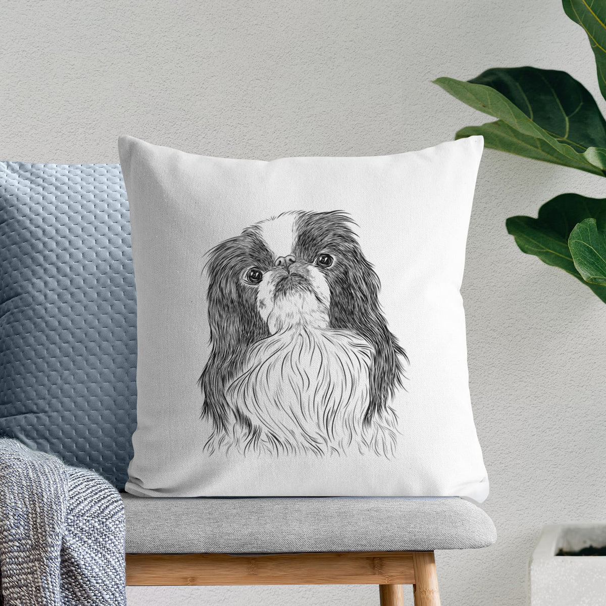 Suki the Japanese Chin - Throw Pillow Cover