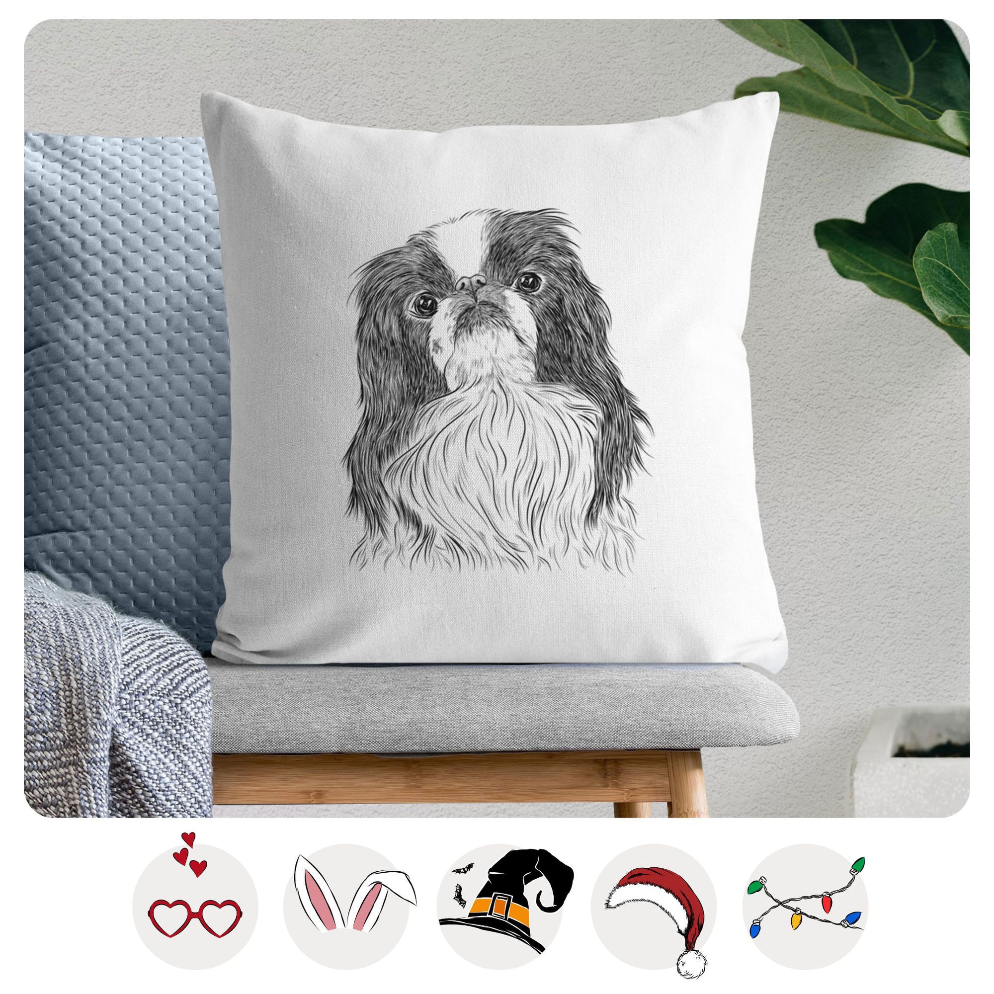 Suki the Japanese Chin - Throw Pillow Cover