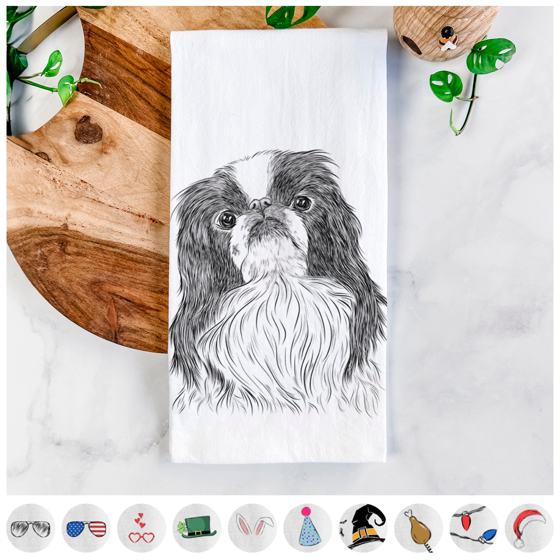 Suki the Japanese Chin Tea Towel