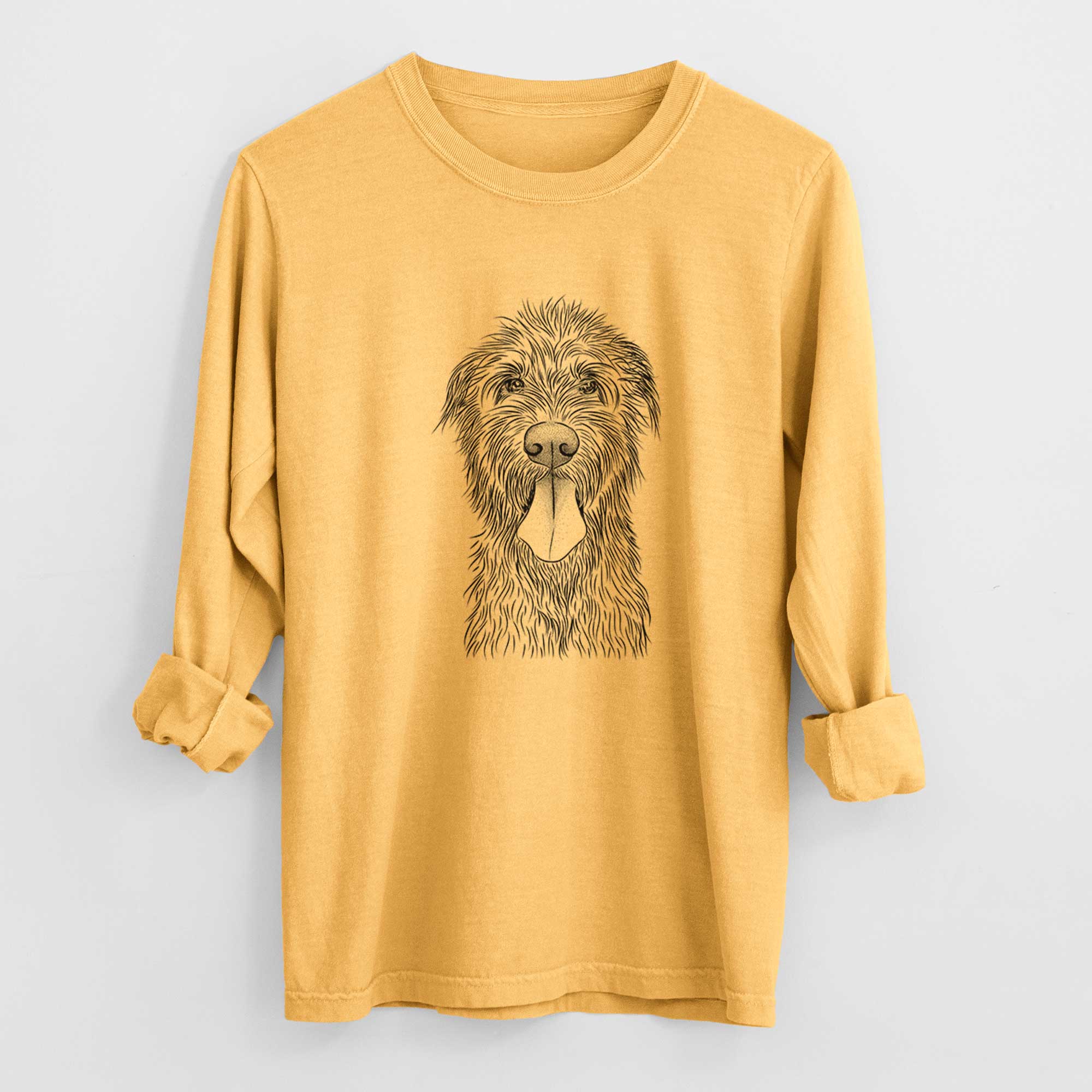 Bare Sullivan the Irish Wolfhound - Men's Heavyweight 100% Cotton Long Sleeve