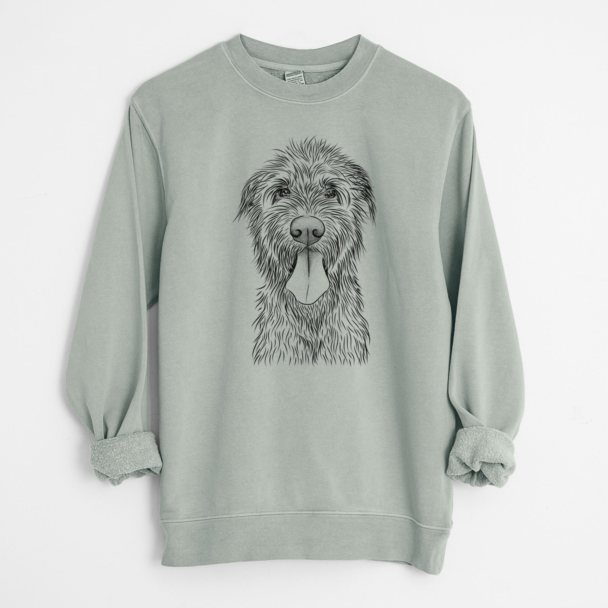 Bare Sullivan the Irish Wolfhound - Unisex Pigment Dyed Crew Sweatshirt