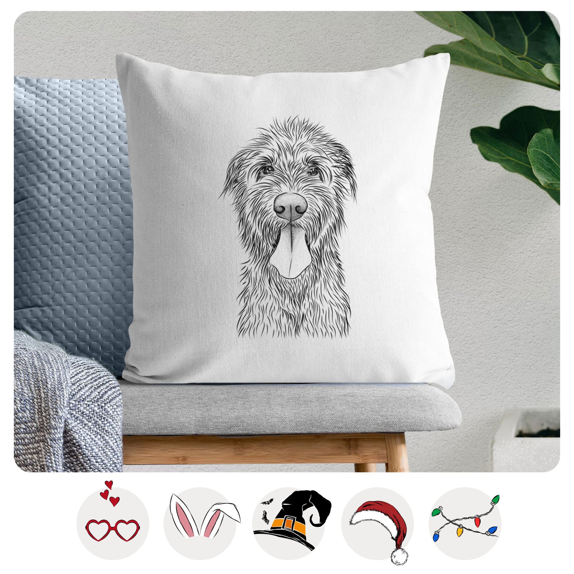 Sullivan the Irish Wolfhound - Throw Pillow Cover