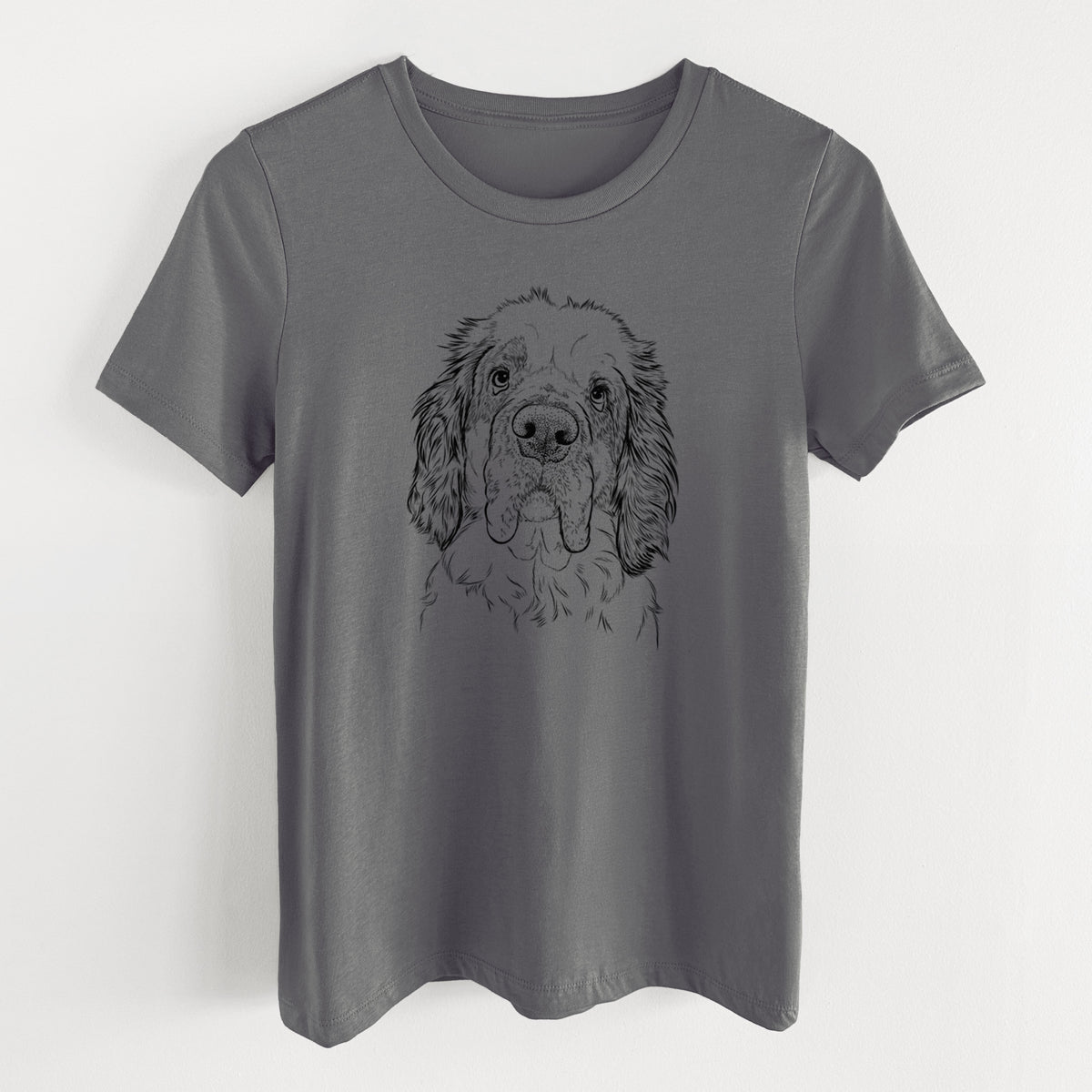 Bare Sully the Clumber Spaniel - Women's Lightweight Relaxed Fit 100% Cotton Crewneck