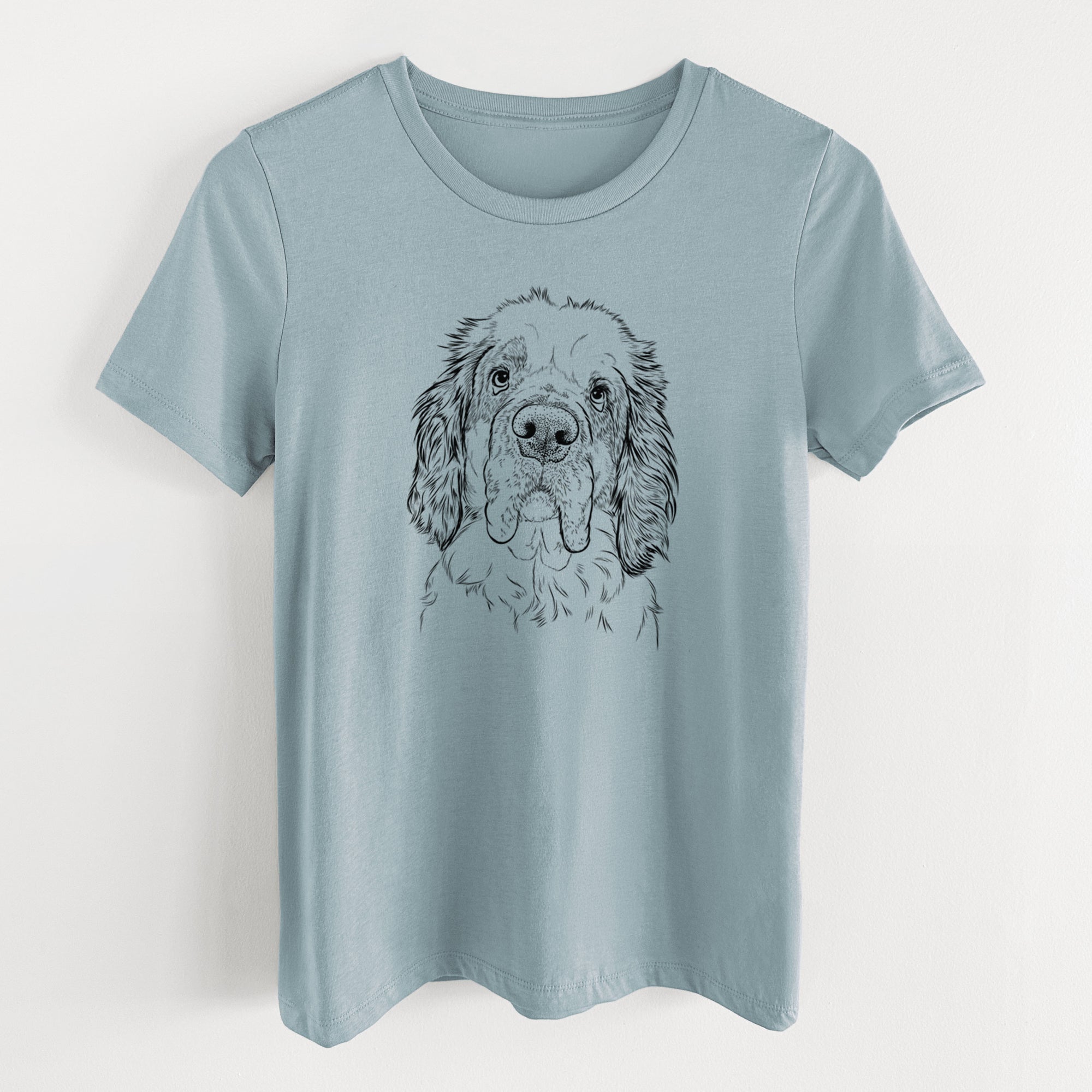 Bare Sully the Clumber Spaniel - Women's Lightweight Relaxed Fit 100% Cotton Crewneck