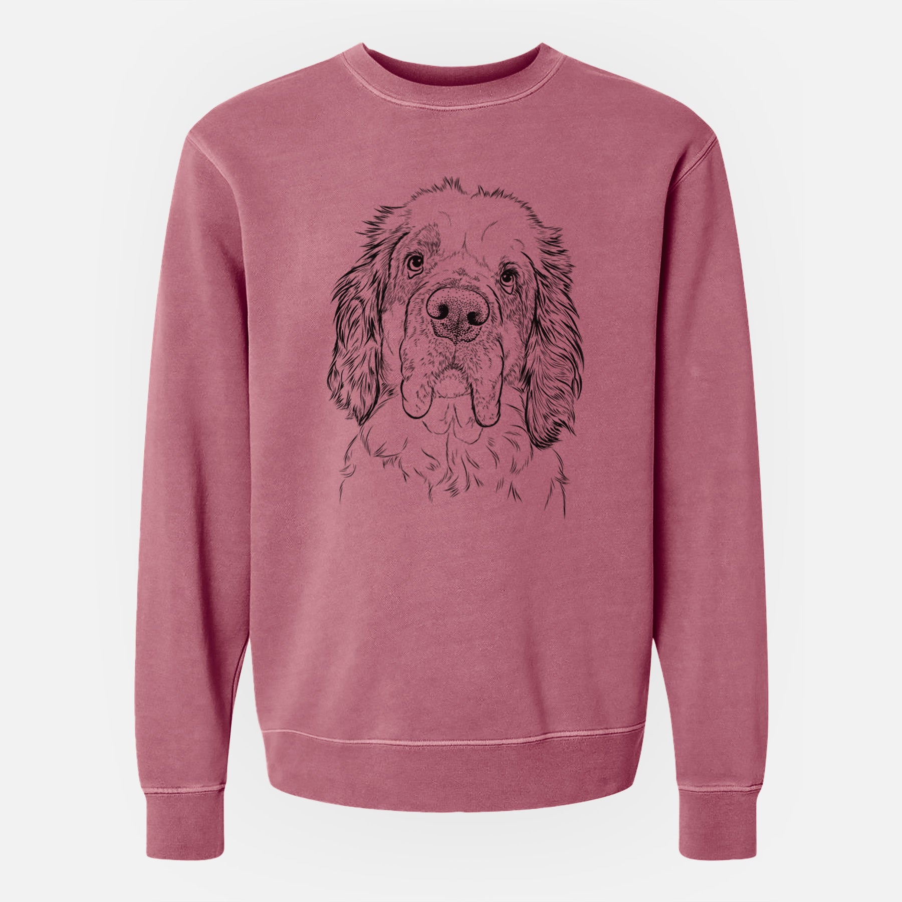 Bare Sully the Clumber Spaniel - Unisex Pigment Dyed Crew Sweatshirt