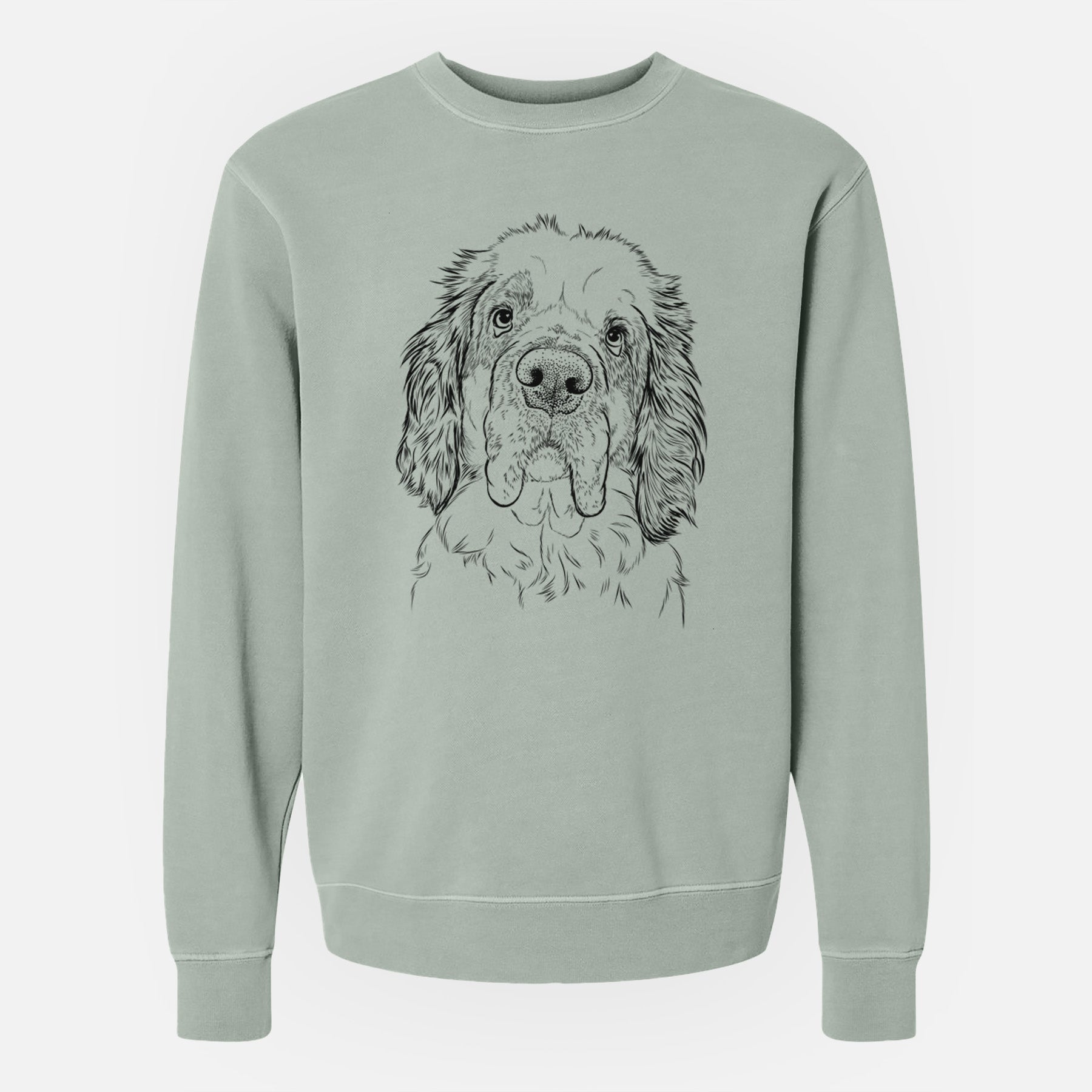 Bare Sully the Clumber Spaniel - Unisex Pigment Dyed Crew Sweatshirt