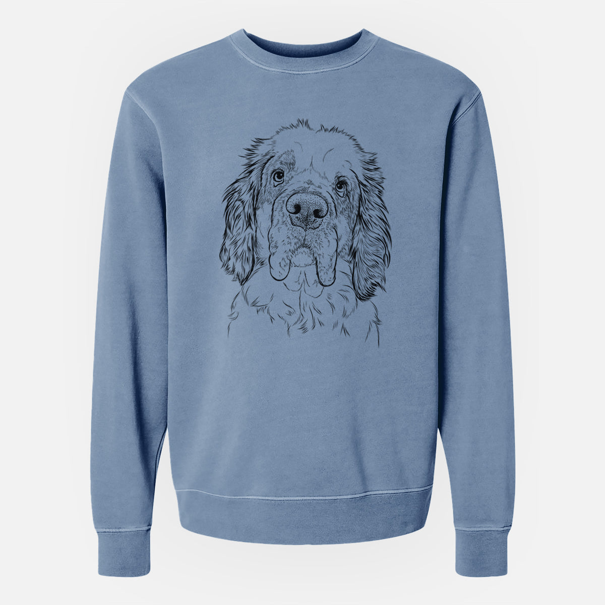 Bare Sully the Clumber Spaniel - Unisex Pigment Dyed Crew Sweatshirt