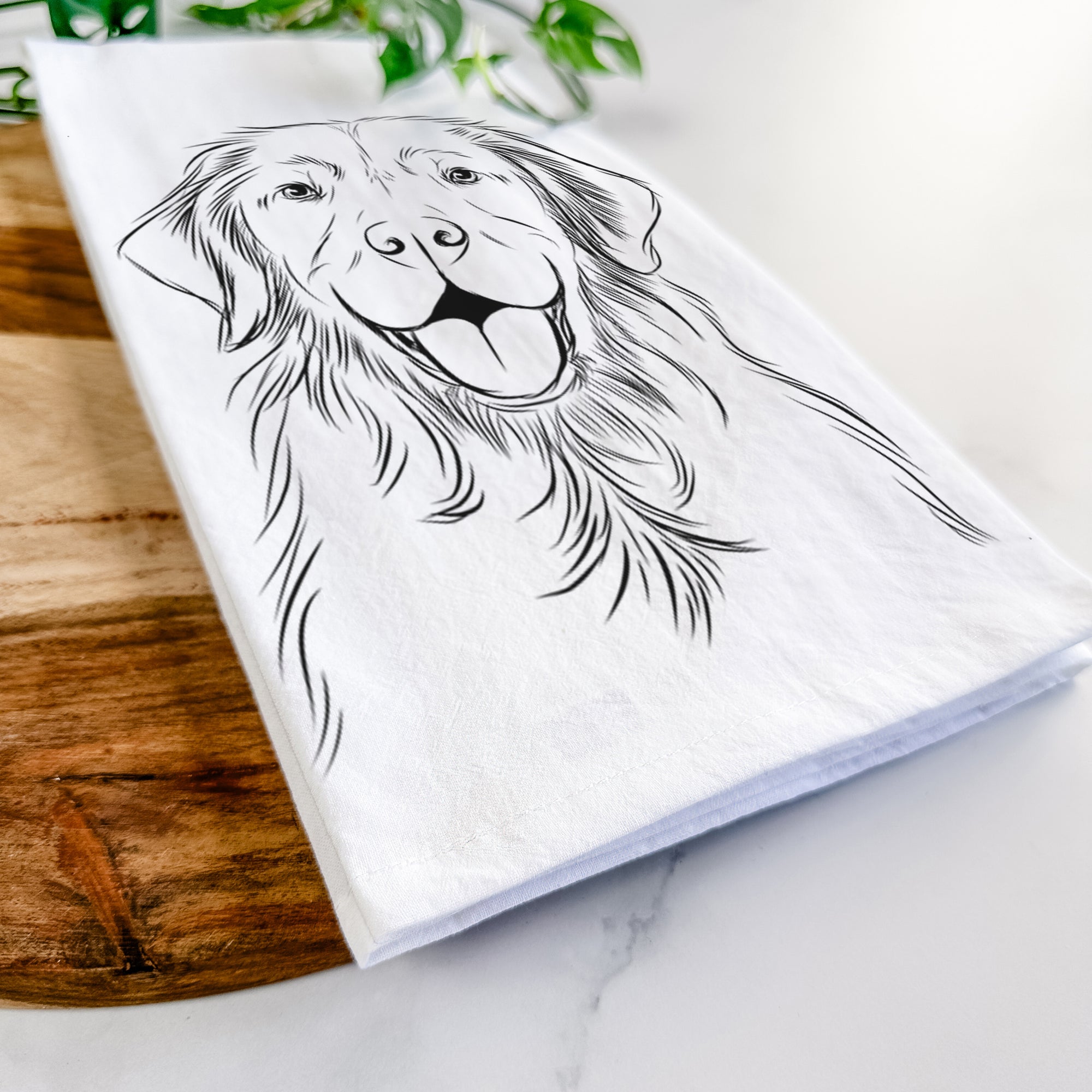 Sunny the Golden Retriever Tea Towel