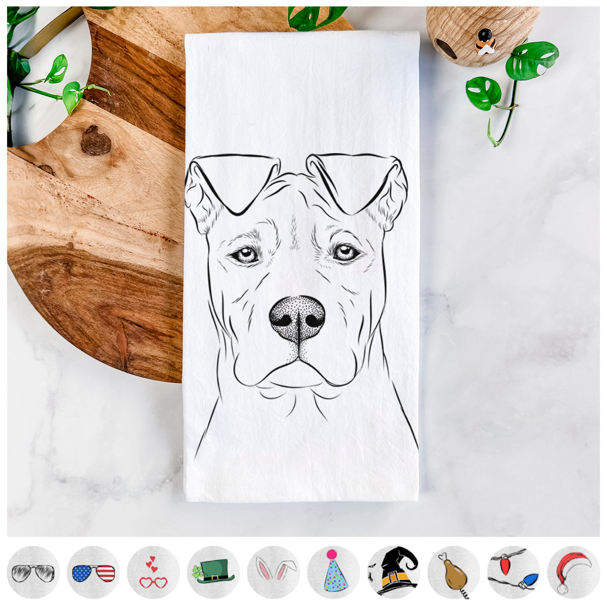 Sweet Finn the Mixed Breed Tea Towel