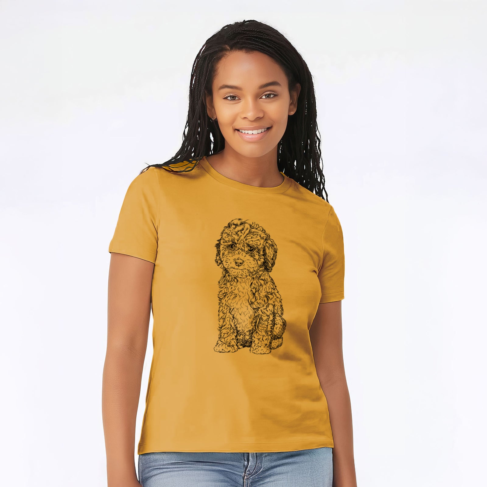 Bare Sweet Tea the Mini Doodle - Women's Lightweight Relaxed Fit 100% Cotton Crewneck