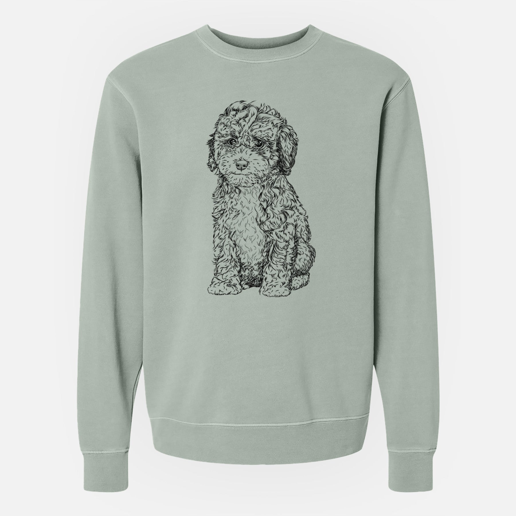 Bare Sweet Tea the Mini Doodle - Unisex Pigment Dyed Crew Sweatshirt