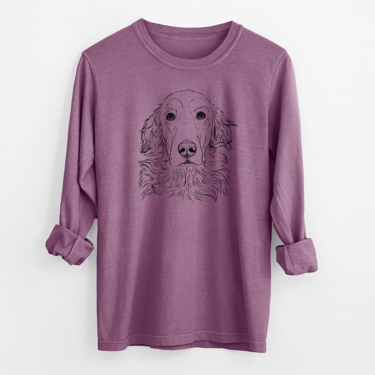 Bare Sydney the Golden Retriever - Men's Heavyweight 100% Cotton Long Sleeve