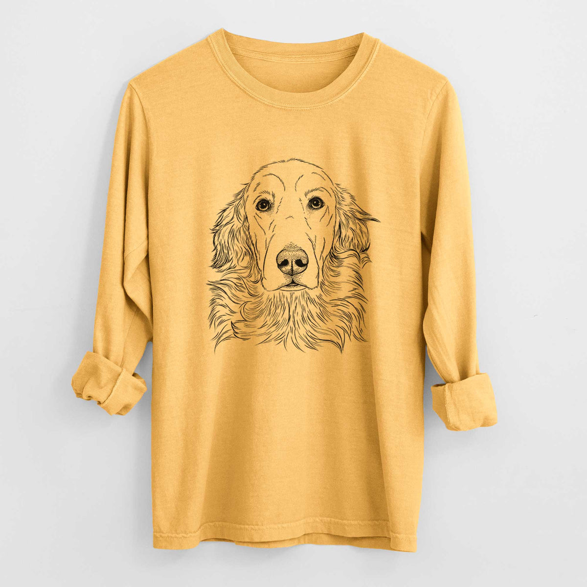 Bare Sydney the Golden Retriever - Men's Heavyweight 100% Cotton Long Sleeve