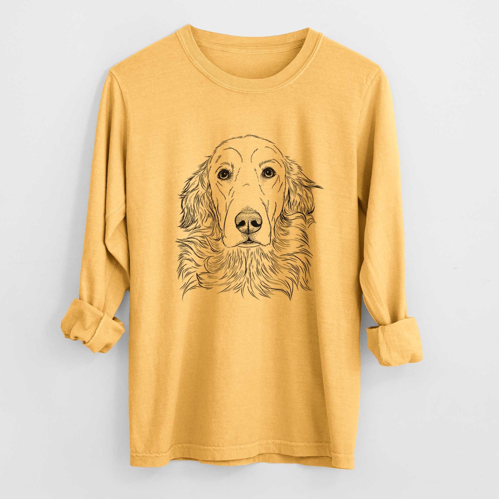 Bare Sydney the Golden Retriever - Men's Heavyweight 100% Cotton Long Sleeve